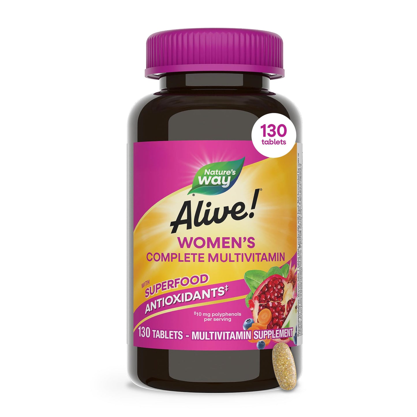 Nature's Way Alive! Complete Multivitamin for Women Daily Vitamin 130 Tablets