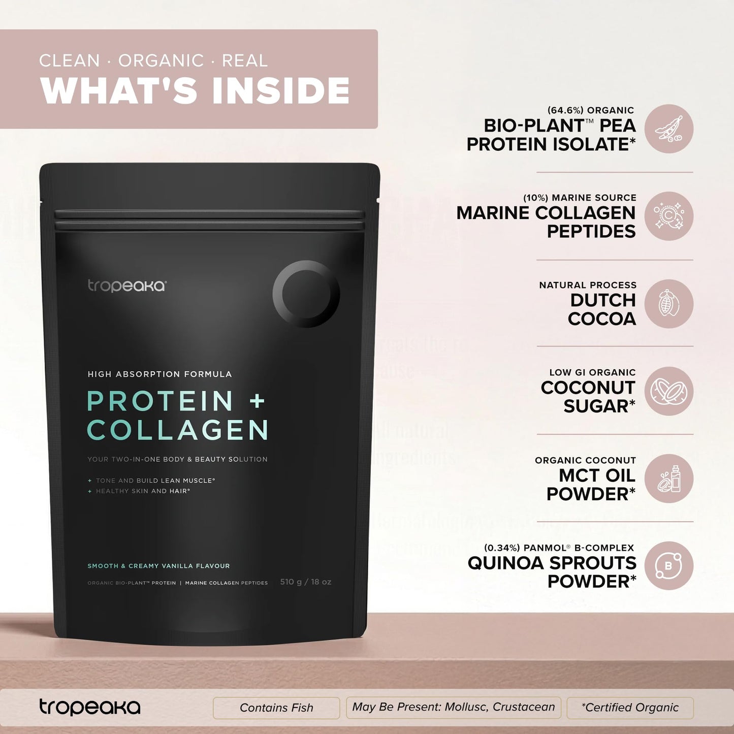 Tropeaka Collagen Protein Powder 18 Servings