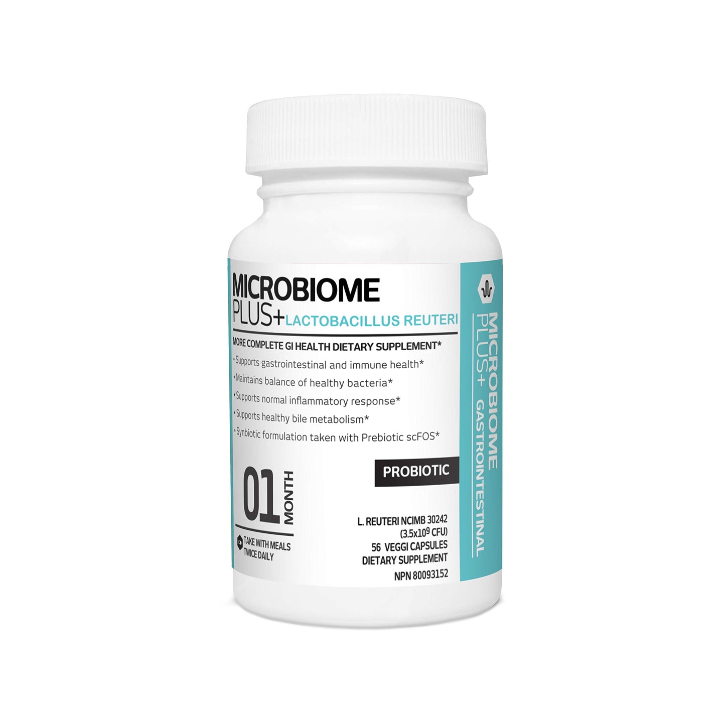 Microbiome Plus Gastrointestinal Probiotics L Reuteri NCIMB 30242 Capsule, 56 Count