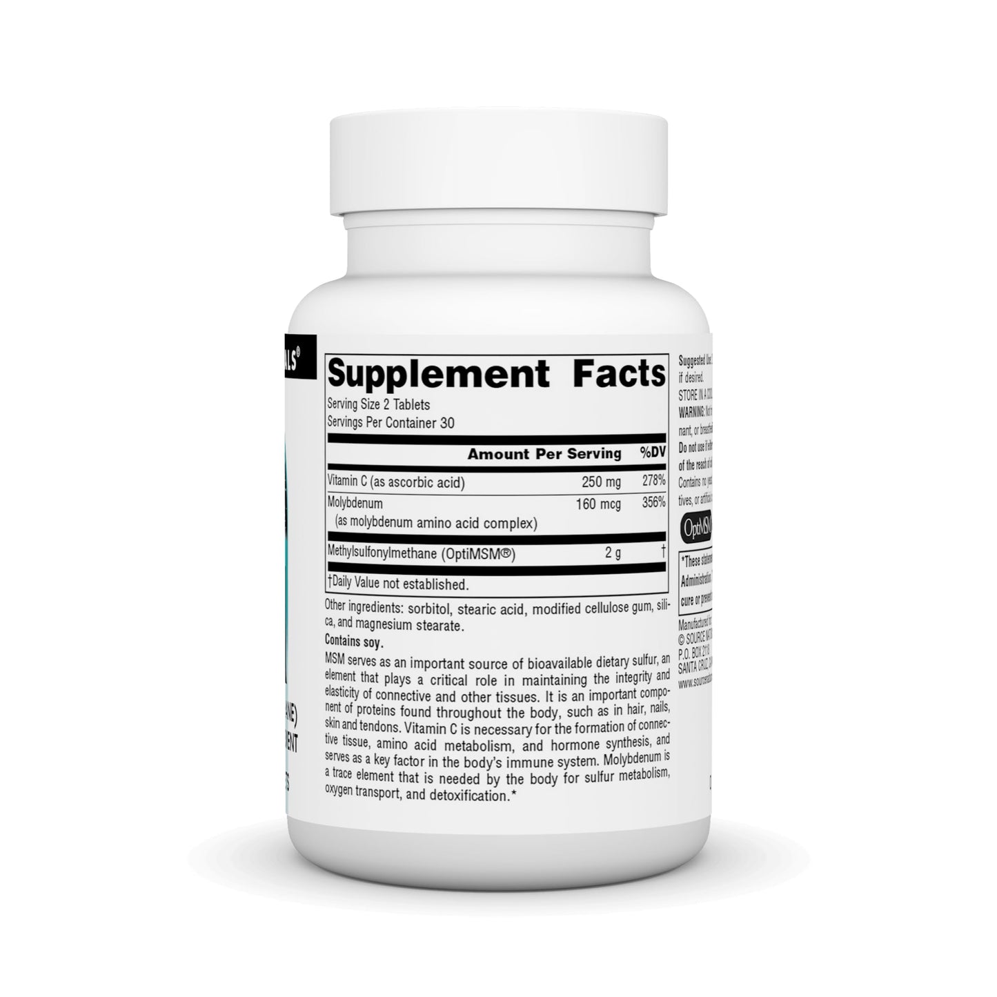 Source Naturals MSM (methylsulfonylmethane), 1,000 mg Tablet, 60 Tablets