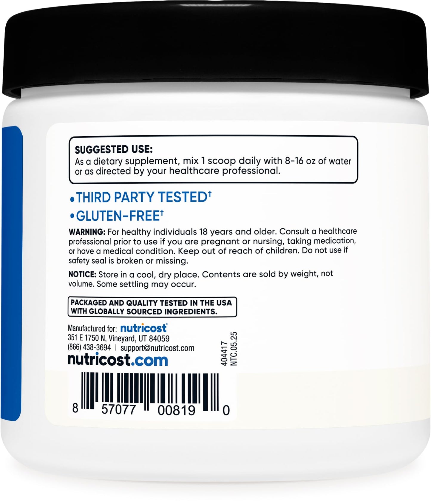 Nutricost BCAA Powder 6.35 Ounce