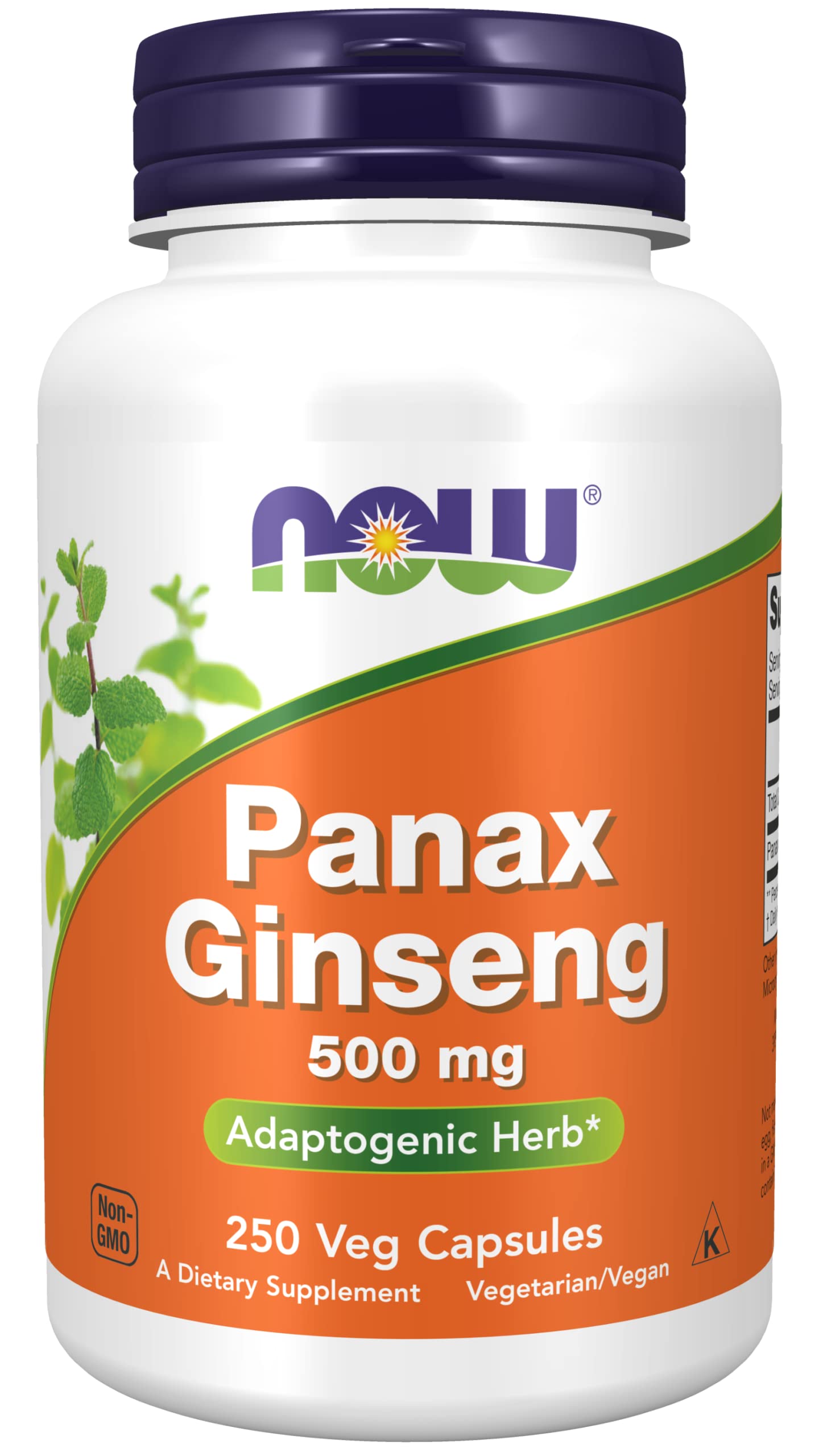 NOW Foods Panax Ginseng 500 mg Capsule 2-Pack