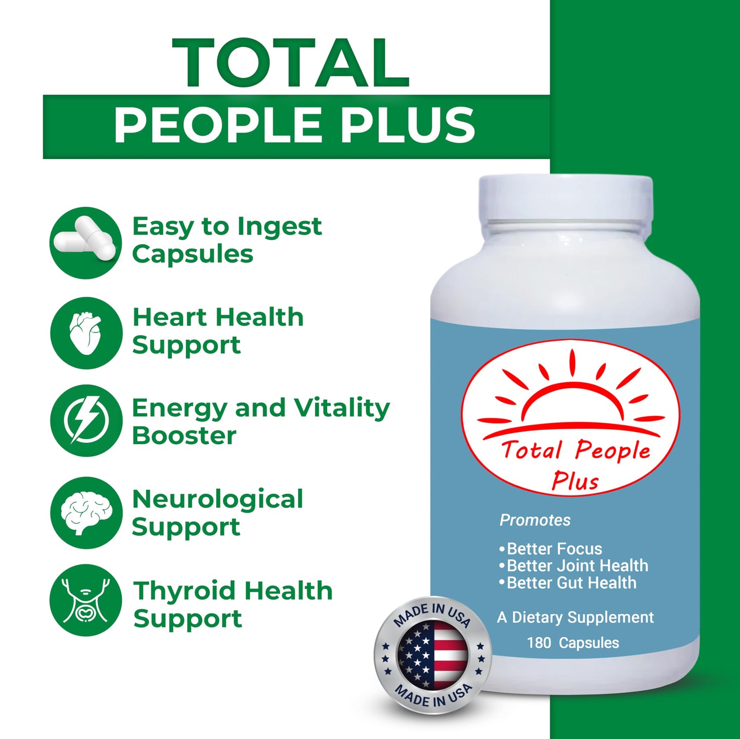 Total People Plus Multivitamin & Minerals for Adults, 180 Capsules