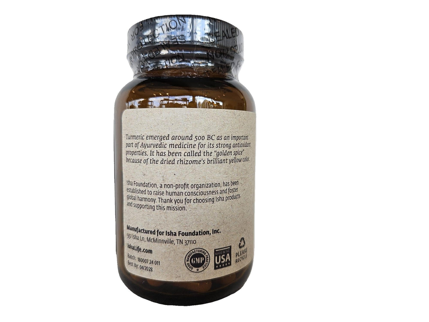 ISHA Turmeric Herbal Supplement 990 mg 90 Vegetarian Capsules