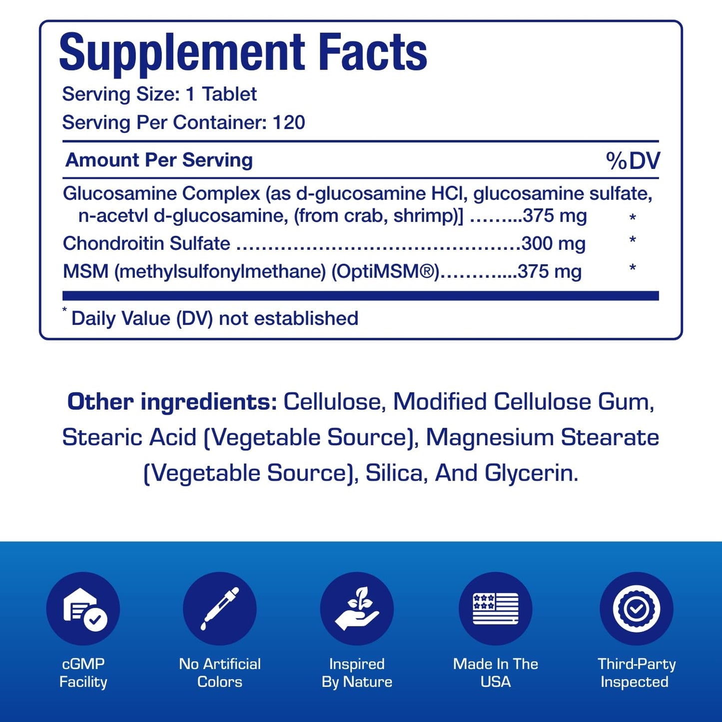 Anabolic Laboratories High Absorption Glucosamine Chondroitin MSM Clinical Formula Bone Joint Tendon and Ligament Supplement 120 Capsules