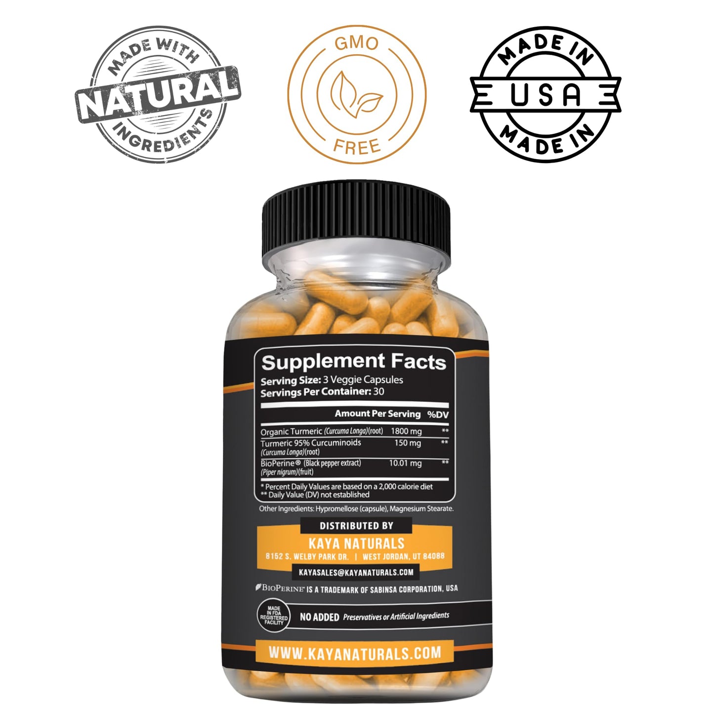 Kaya Naturals Turmeric Platinum 90 Capsules