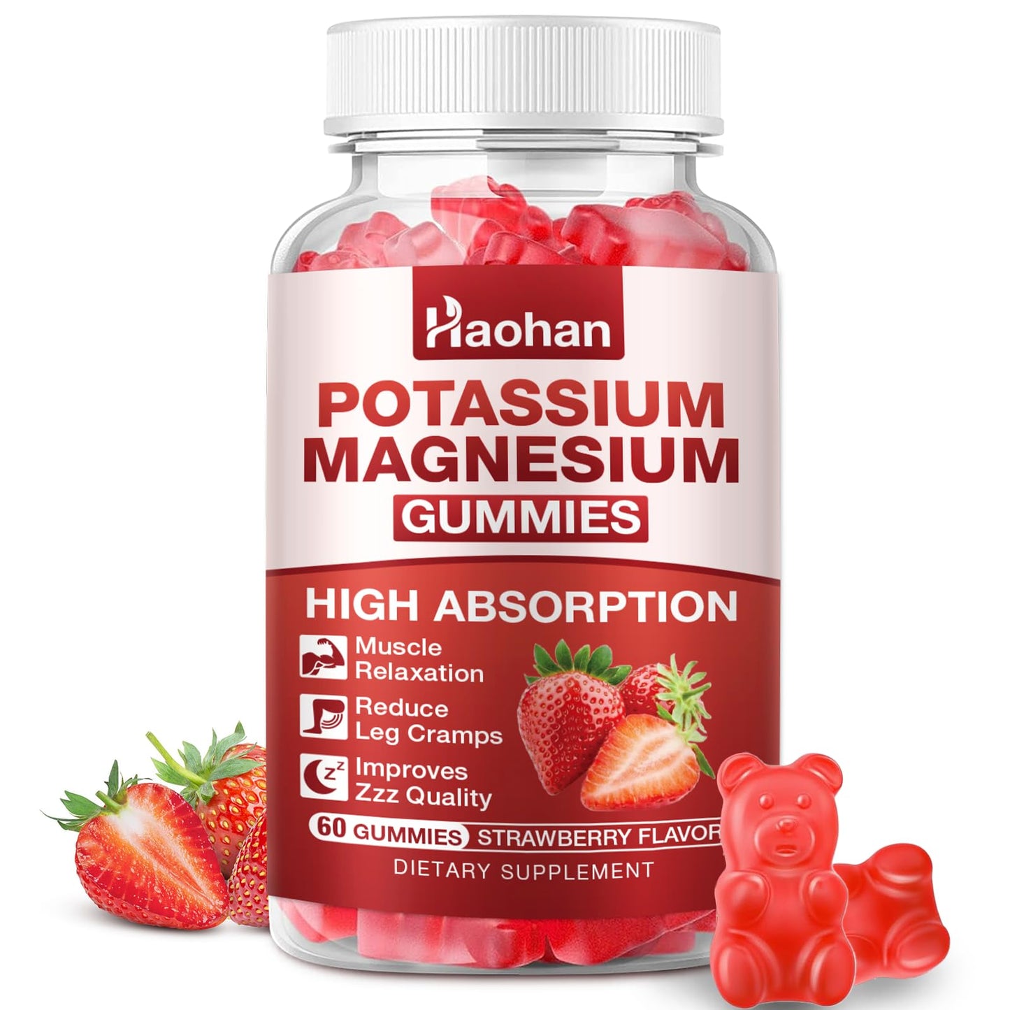 Haohan Potassium Magnesium Gummies with Electrolytes & Vitamins, 2 Gummies
