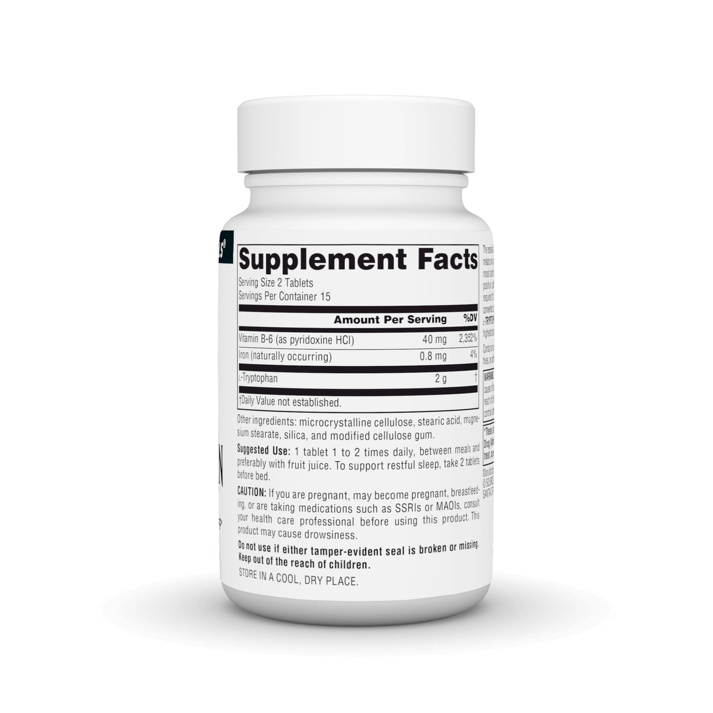 Source Naturals L-Tryptophan with Vitamin B-6 1000 mg Tablet, 30 Tablets