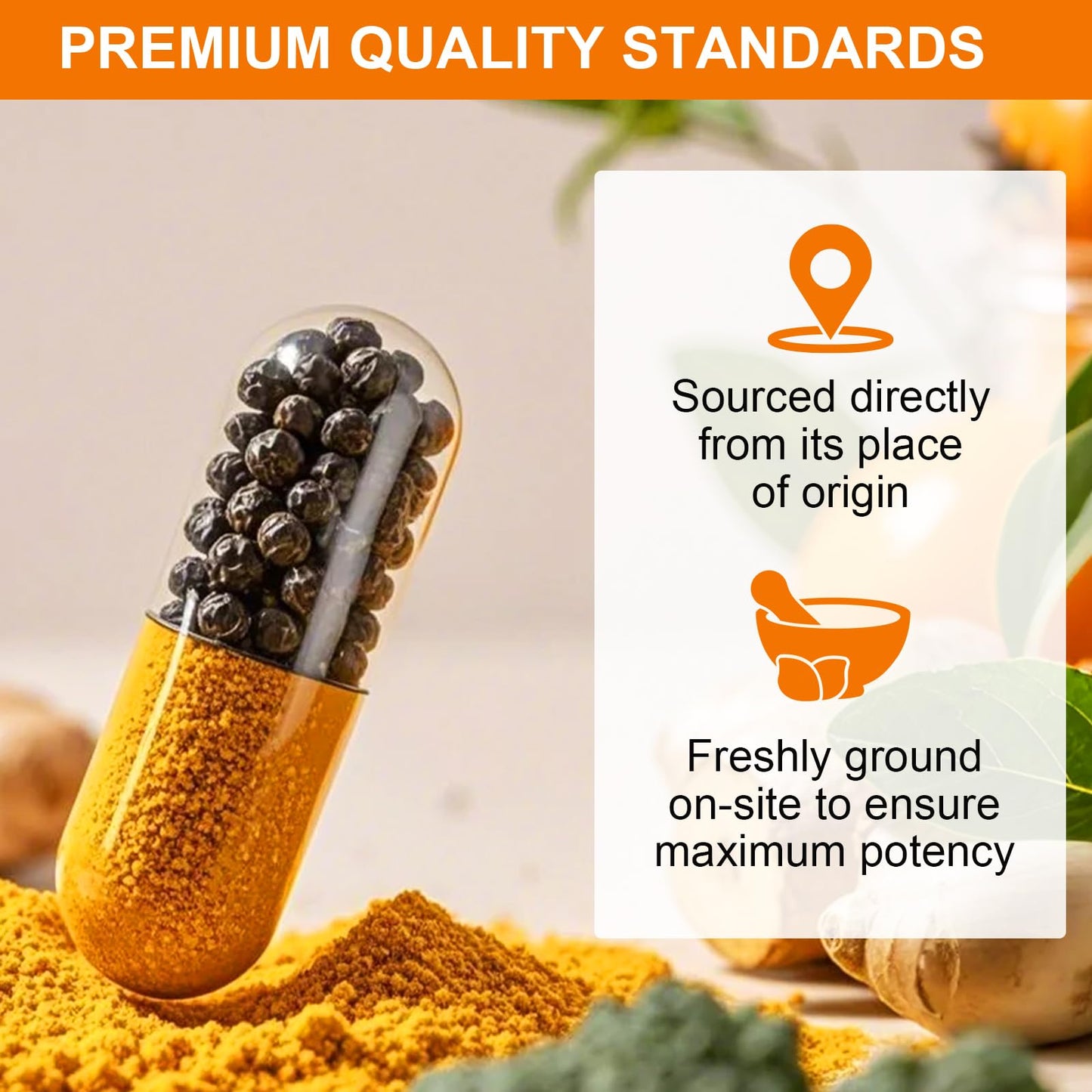 Vceeoy Turmeric and Ginger Capsule 1500mg with Black Pepper Extract & 95% Curcuminoids, Joint Pain Support, 1 Count