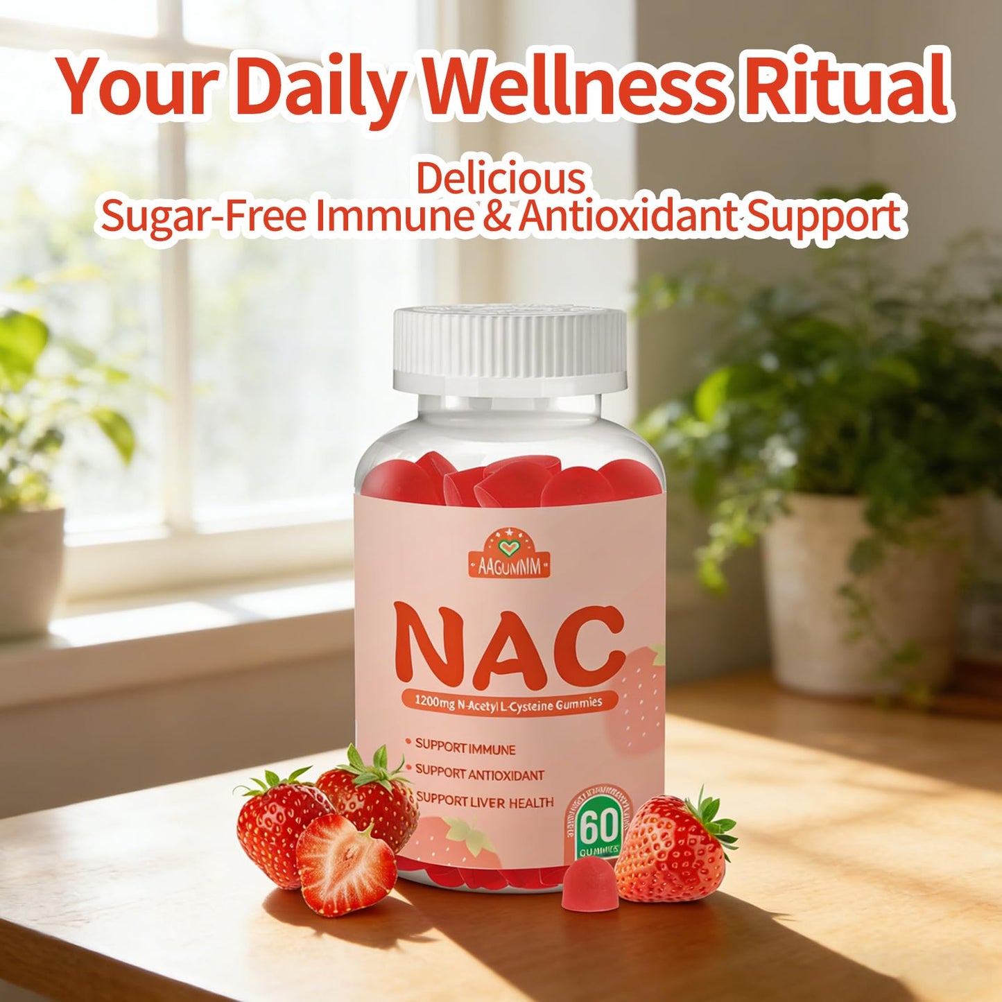 AAGUMMM NAC Gummies 1200mg Gummy, 60 Count