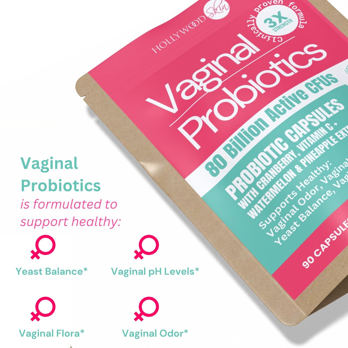 Hollywoodskin Vaginal Probiotic for Women Capsule 1 Count