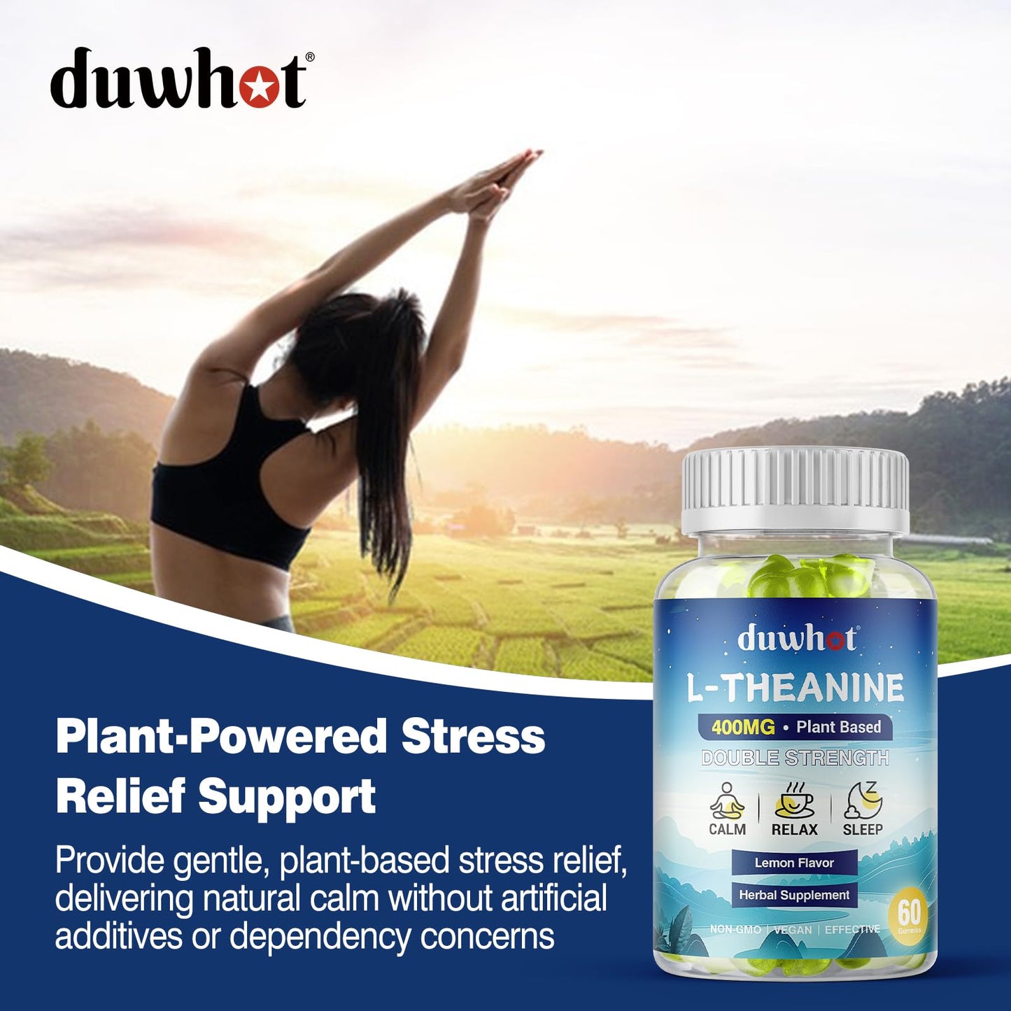 duwhot L-Theanine Gummies 200/400mg, 120 Chewables