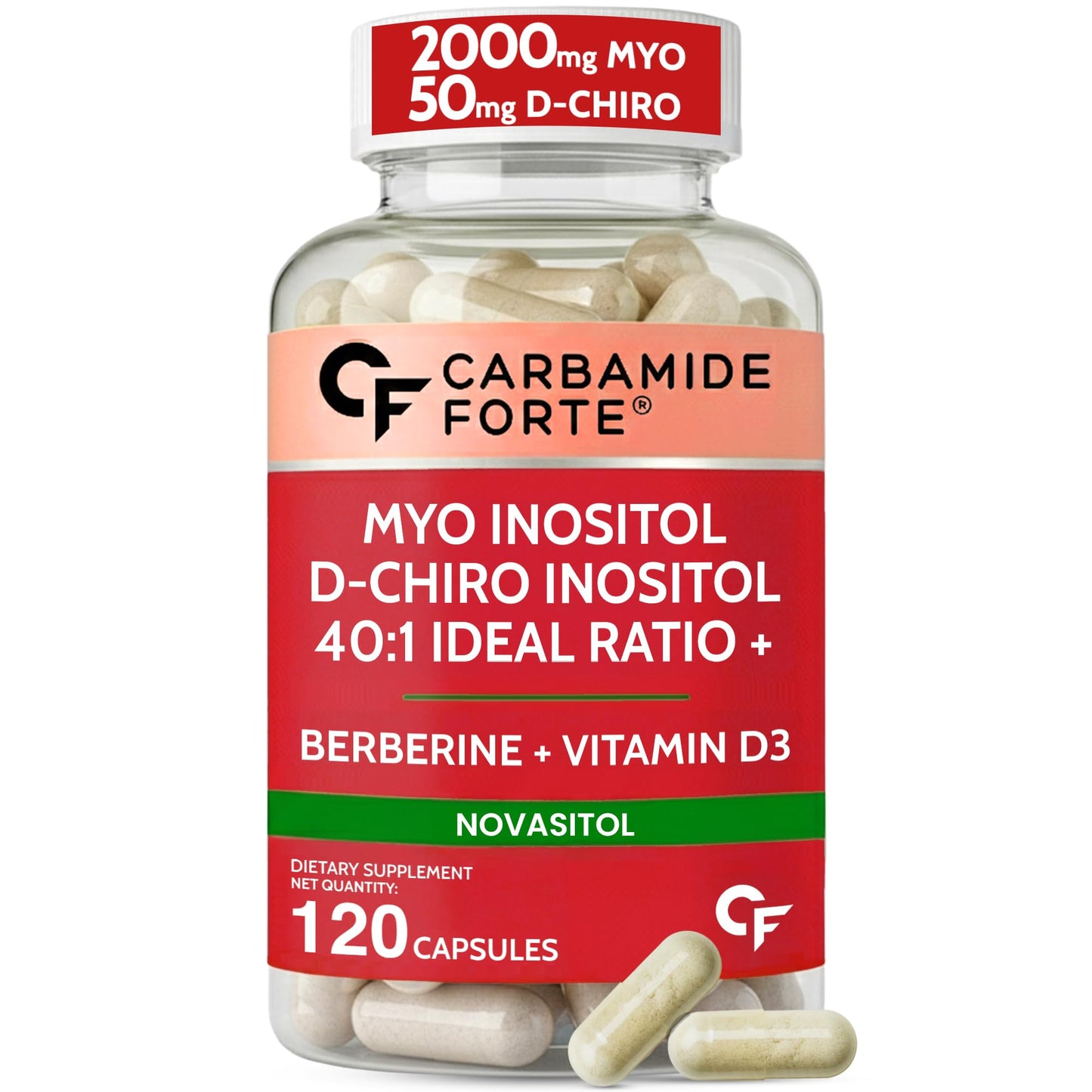 Carbamide Forte Myo Inositol & D Chiro Inositol Supplement, 120 Capsules
