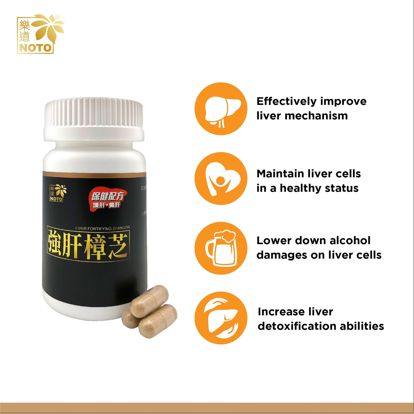 NOTO Liver Fortifying Zhangzhi Capsules, 60 Count