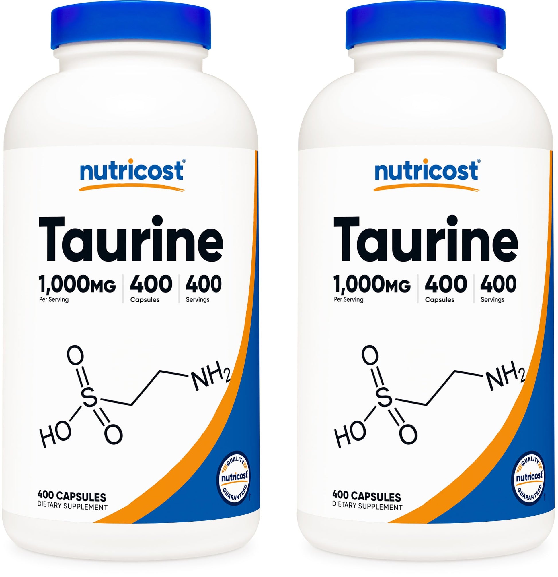 Nutricost Taurine 1000mg Capsules, 2 Bottles