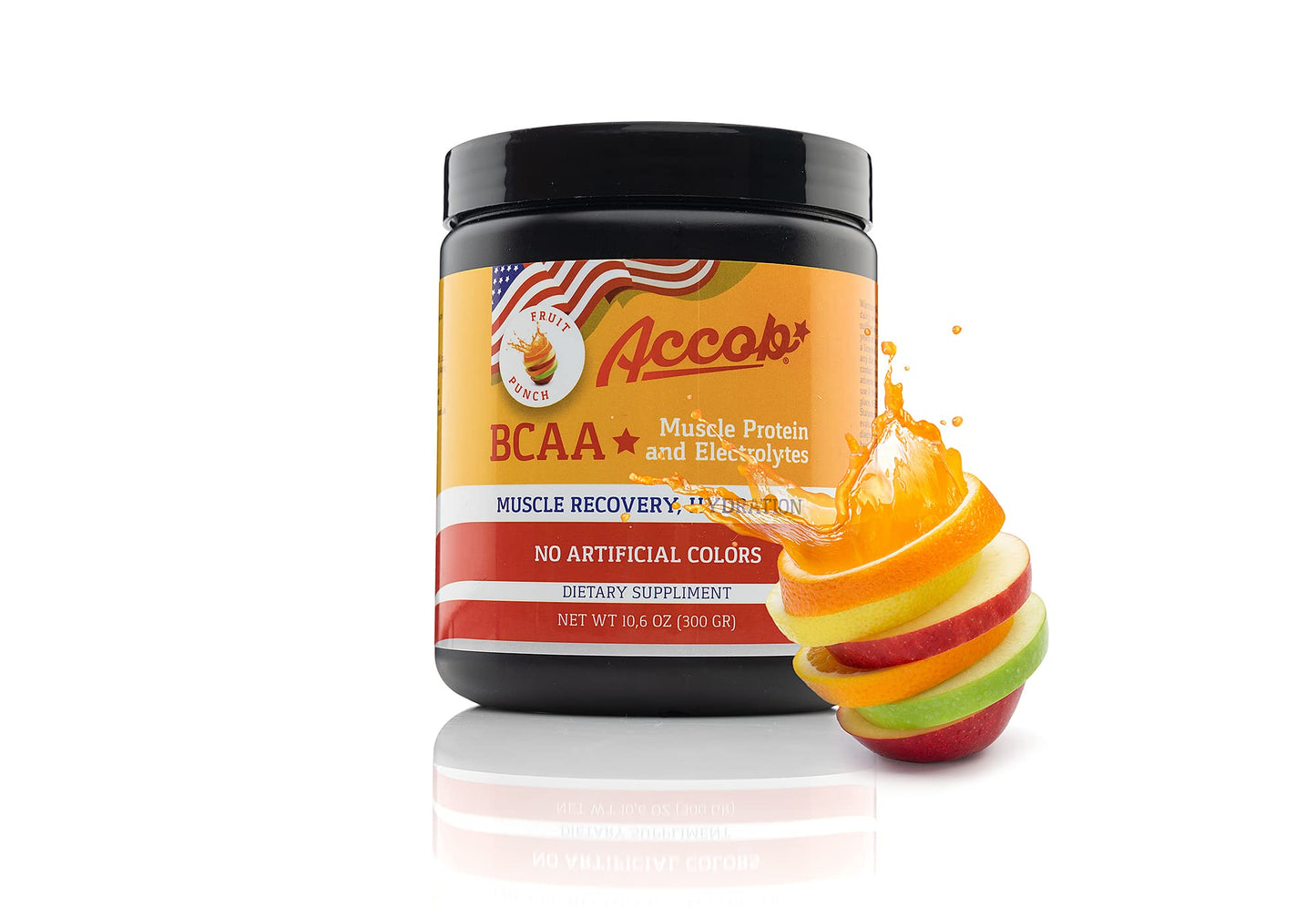 ACCOB BCAA Powder Fruit Punch, 1 oz