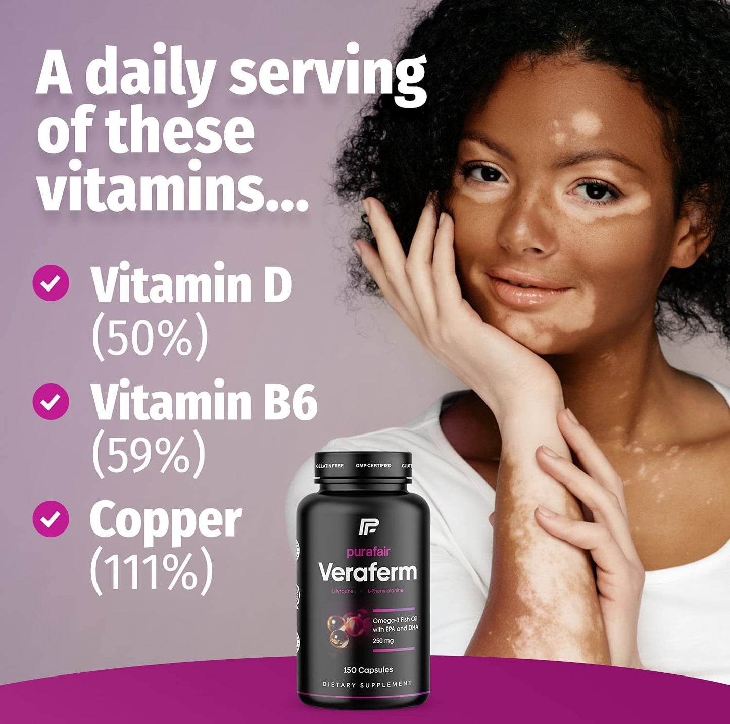 purafair Veraferm Vitiligo Treatment Capsule, 150 Count