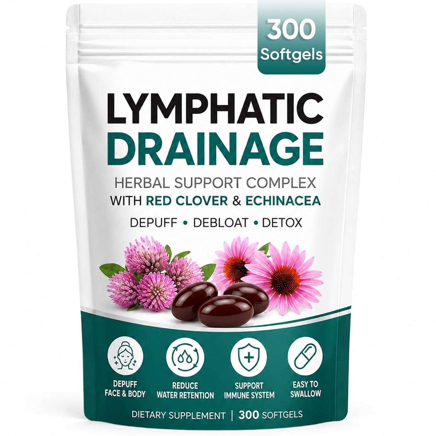 VERTISOOTH Lymphatic Drainage Softgels, 300 Softgels