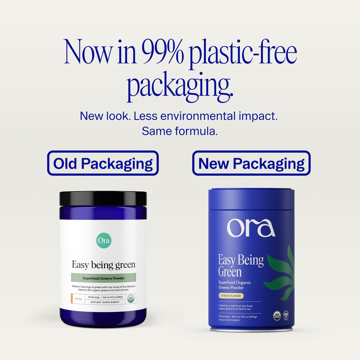 Ora Organic Greens Powder 8.5 oz