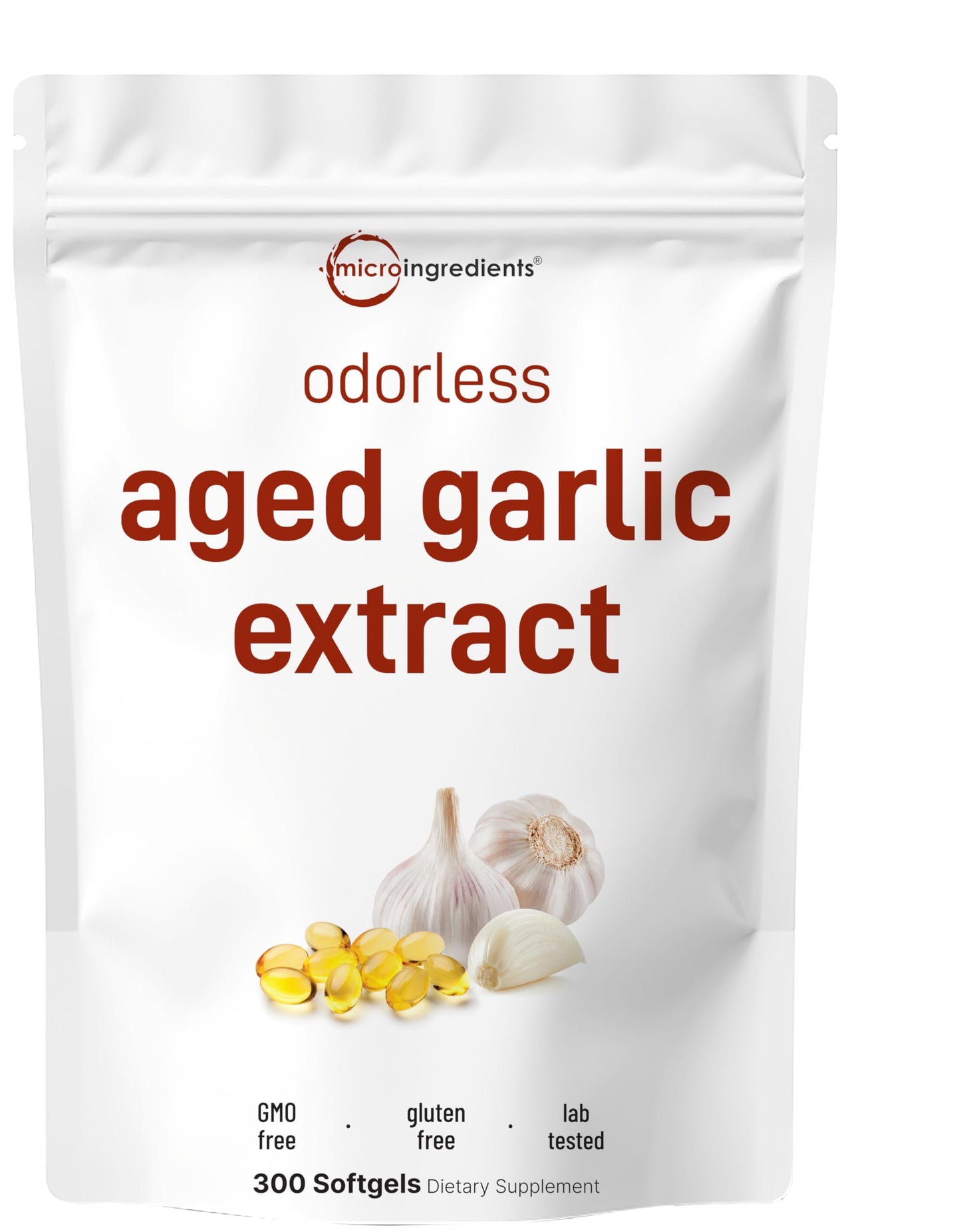 Micro Ingredients Odorless Garlic Softgels, 300 Count