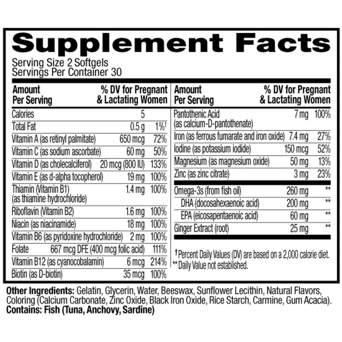 OLLY Ultra Strength Prenatal Multivitamin Capsule, 120 Capsules