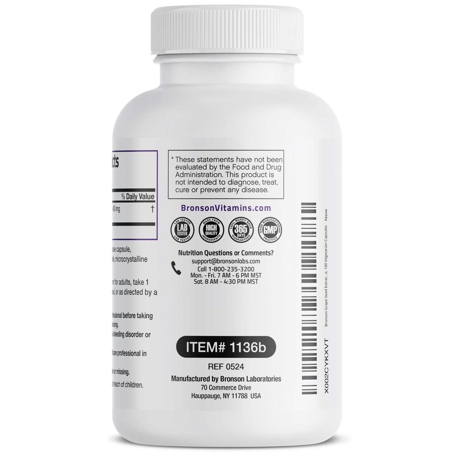 Bronson Grape Seed Extract 400 mg Capsule, 180 Count