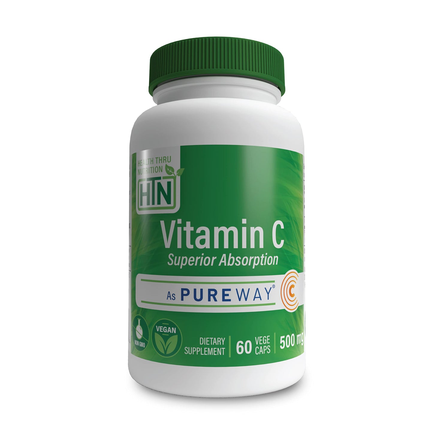 Health Thru Nutrition Vitamin-C 500mg PureWay-C High Absorption Capsules, 60 Count