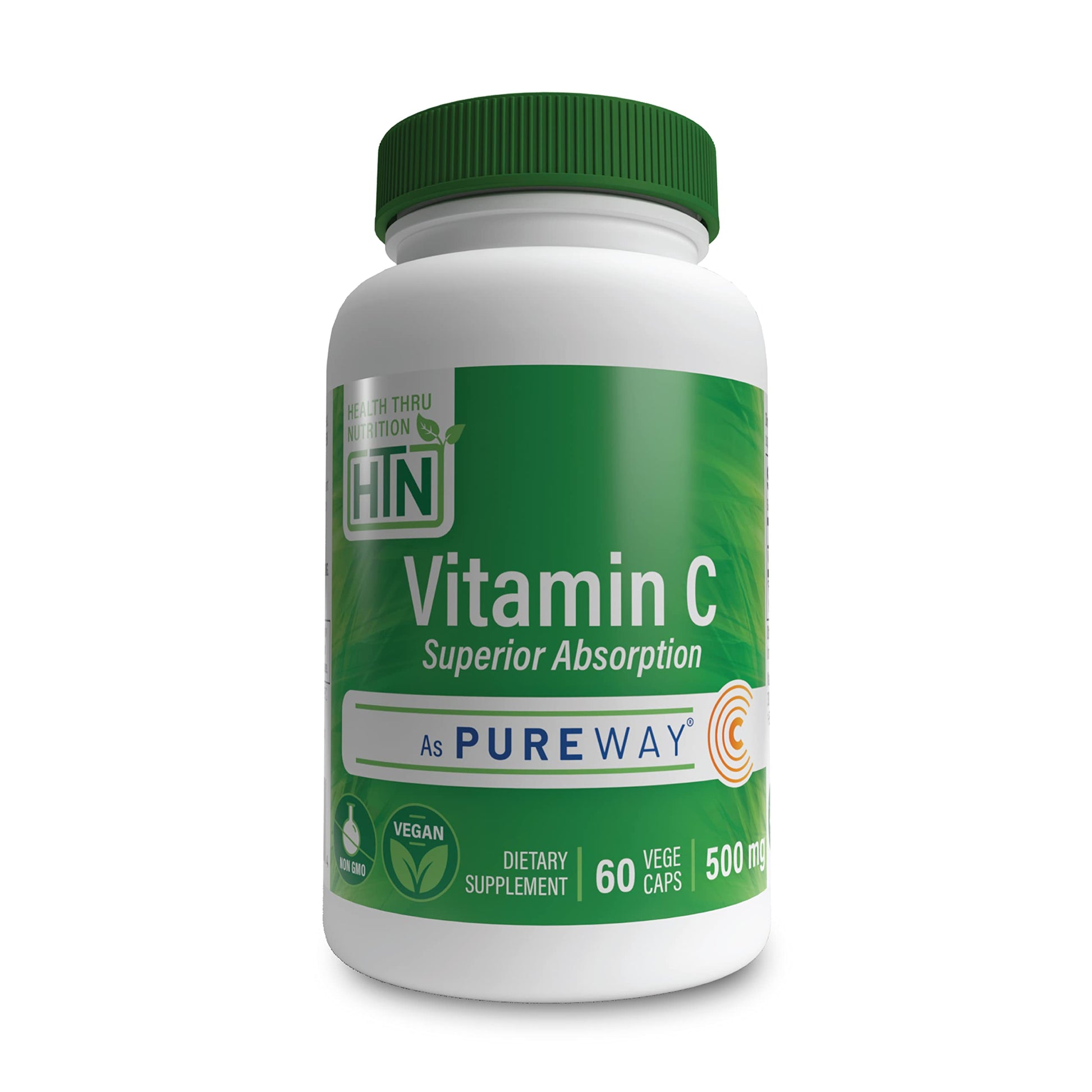 Health Thru Nutrition Vitamin-C 500mg PureWay-C High Absorption Capsules, 60 Count