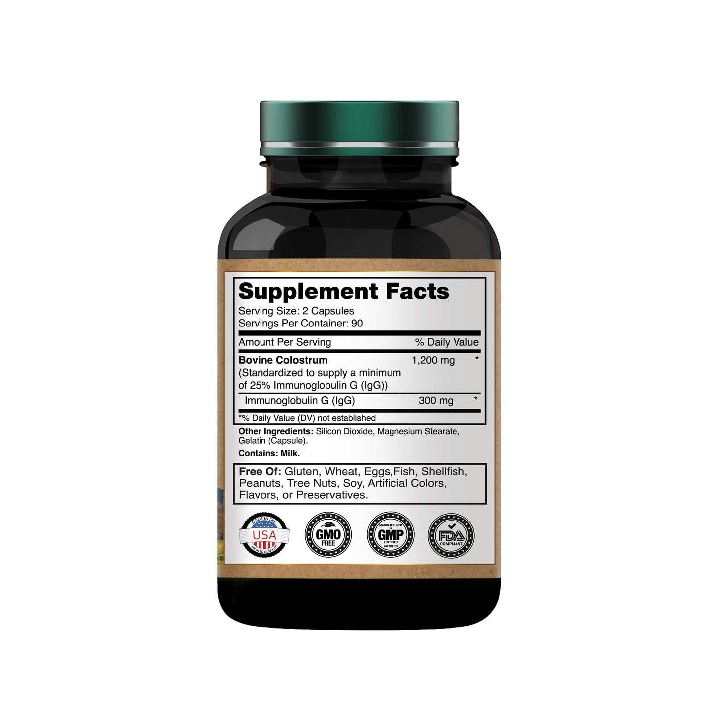 tnvitamins Colostrum Supplement 1,200 mg Per Serving Capsule, 180 Capsules