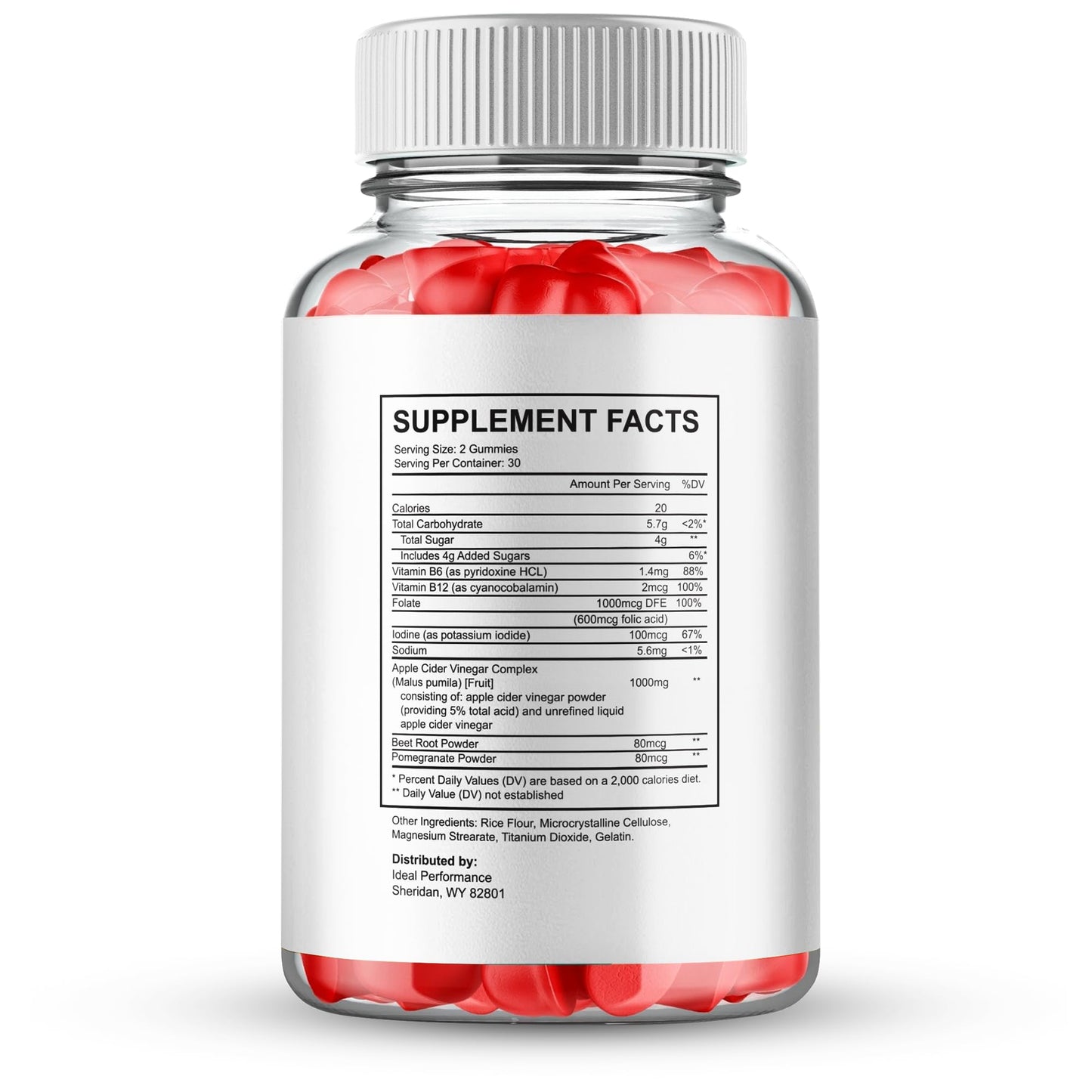 IDEAL PERFORMANCE Jelly Tide Gummies Keto ACV 120 Count