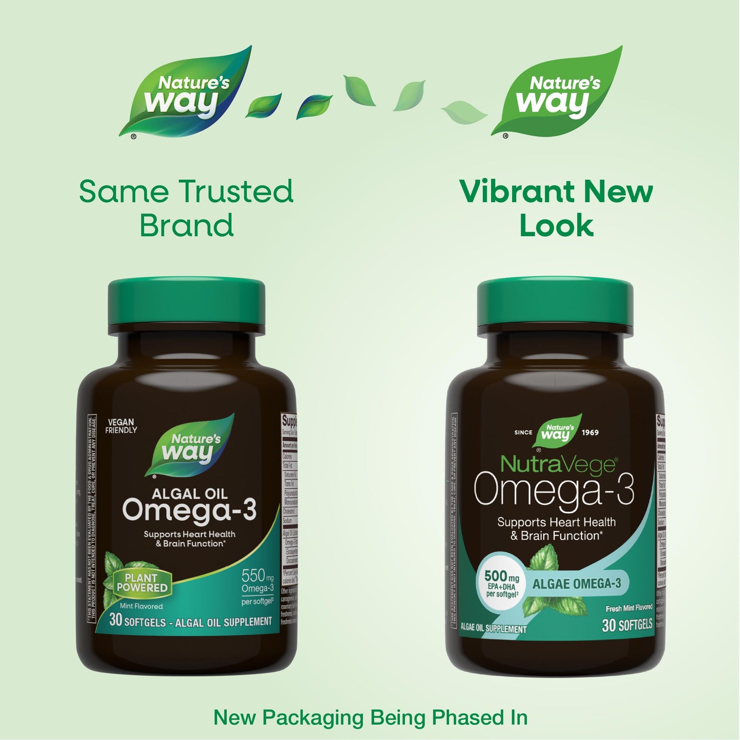 Nature's Way NutraVege Vegan Omega-3 Supplement Softgels, 30 Count