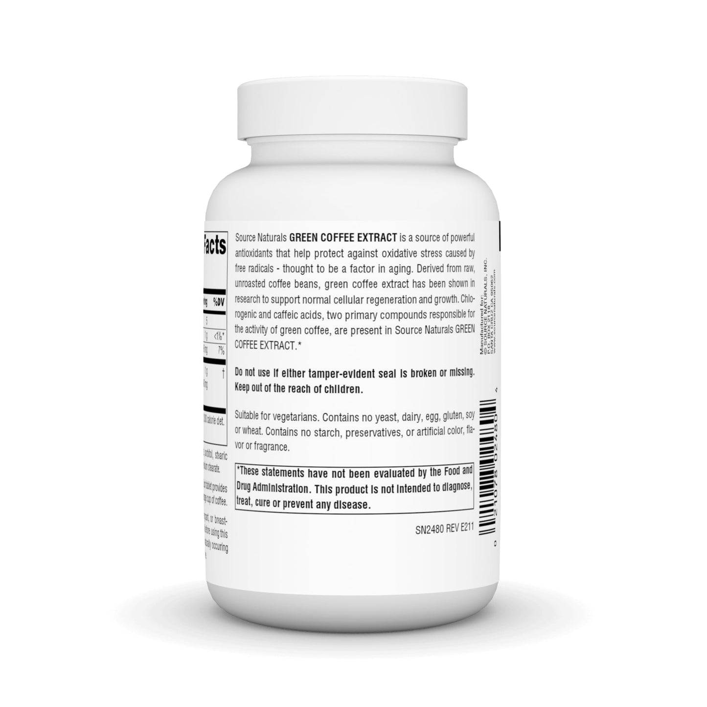 Source Naturals Energizing Green Coffee Extract 500 mg Tablet, 120 Tablets