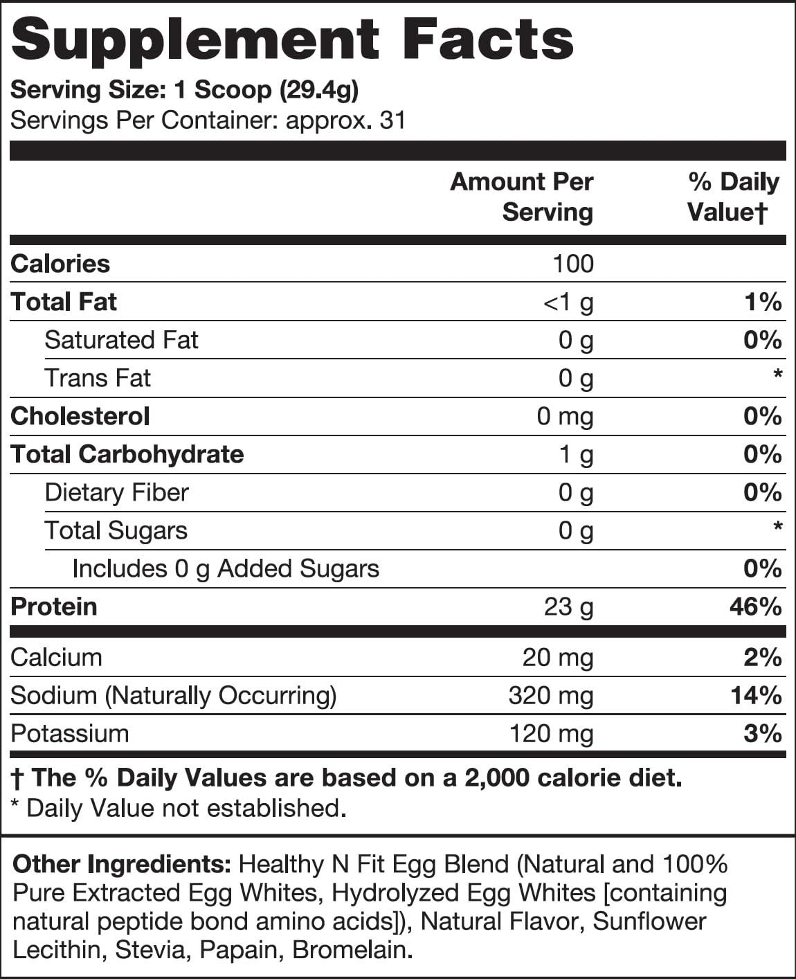 Healthy 'N Fit 100% Egg White Protein Powder Banana, 64 Servings