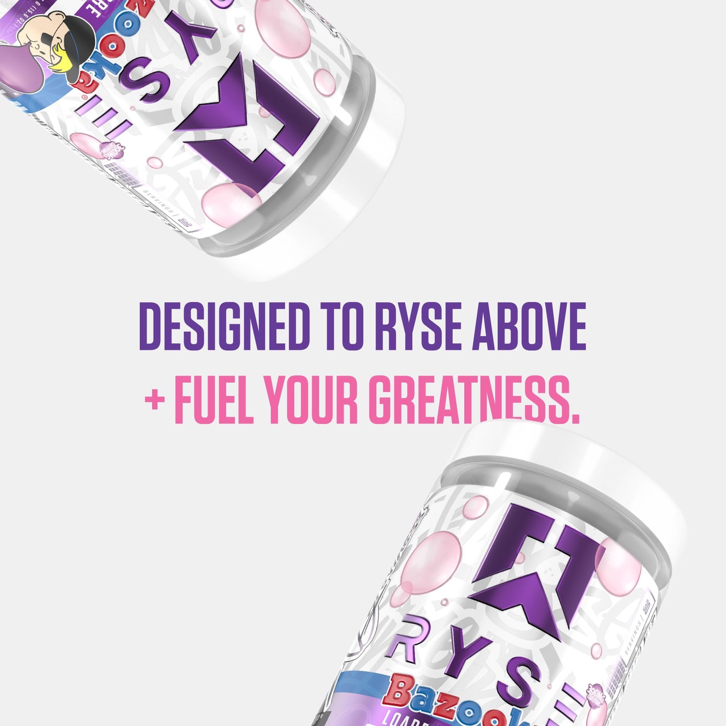 RYSE Up Supplements Loaded Pre Workout Powder Bazooka Grape 15.3 oz