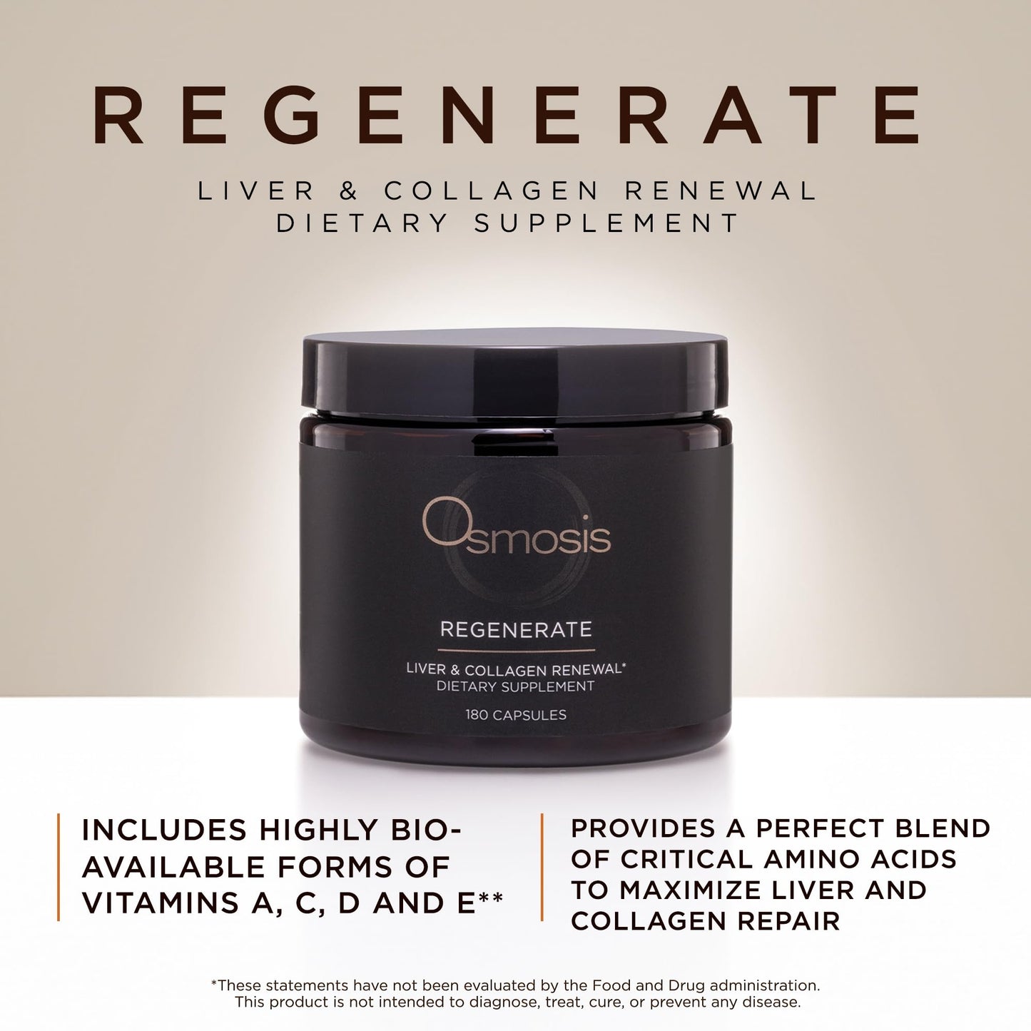 OSMOSIS Regenerate Skin and Liver Support Supplement for Skin Firmness Capsule 1 Count