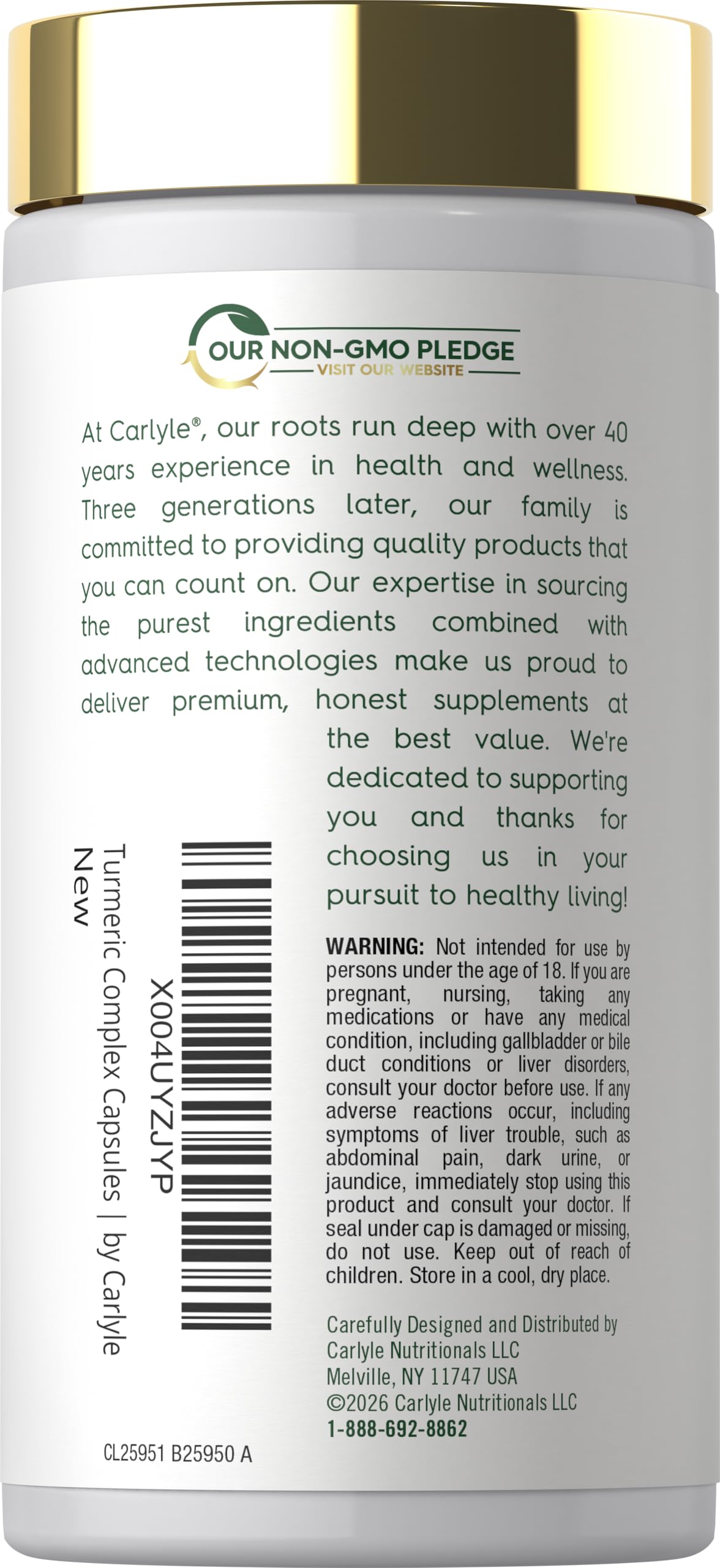 Carlyle Turmeric with Black Pepper Extract 60 Capsules