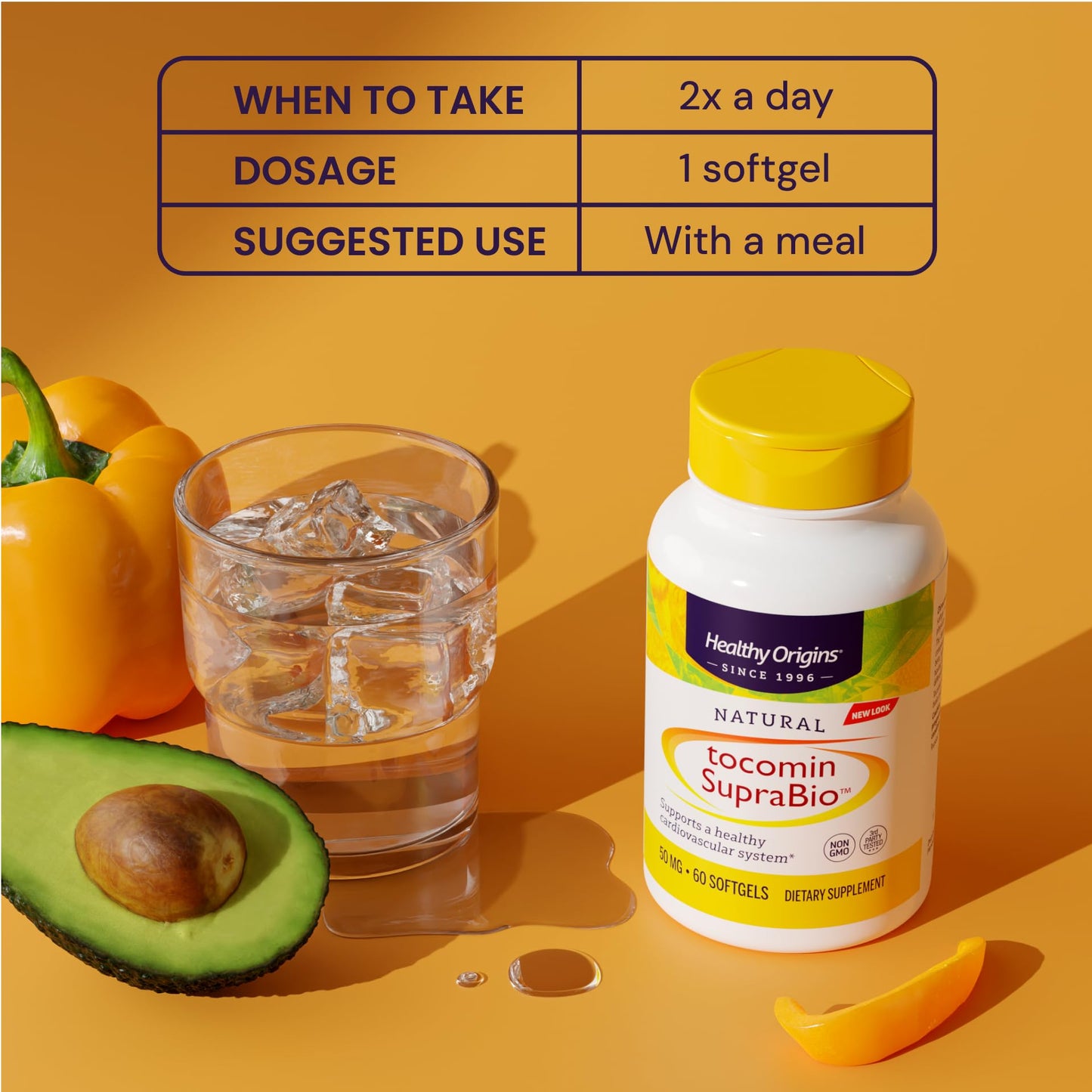 Healthy Origins Tocomin SupraBio Tocotrienols 50 mg Softgel, 150 Softgels