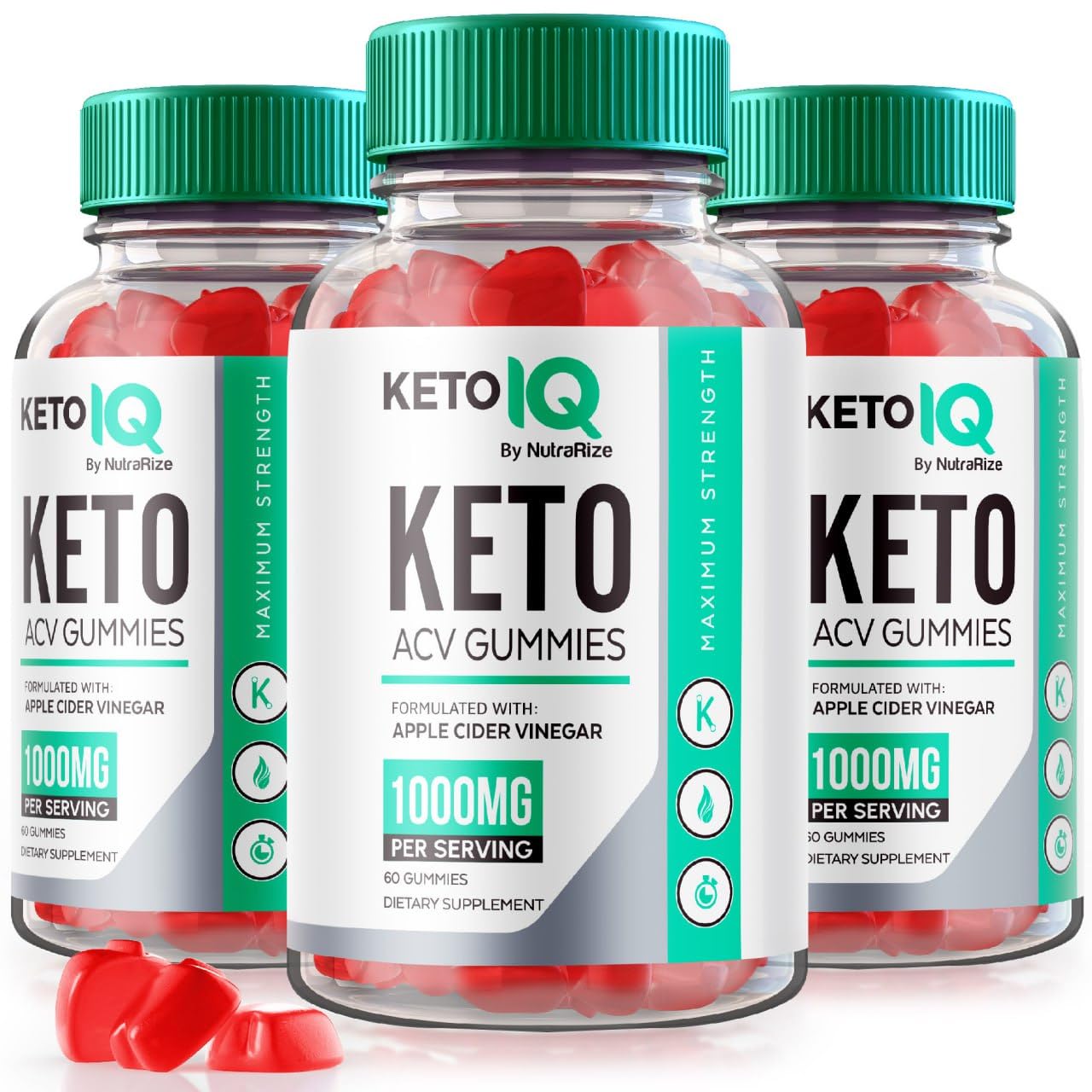 NutraRize Keto IQ Keto ACV Gummies, 180 Gummies
