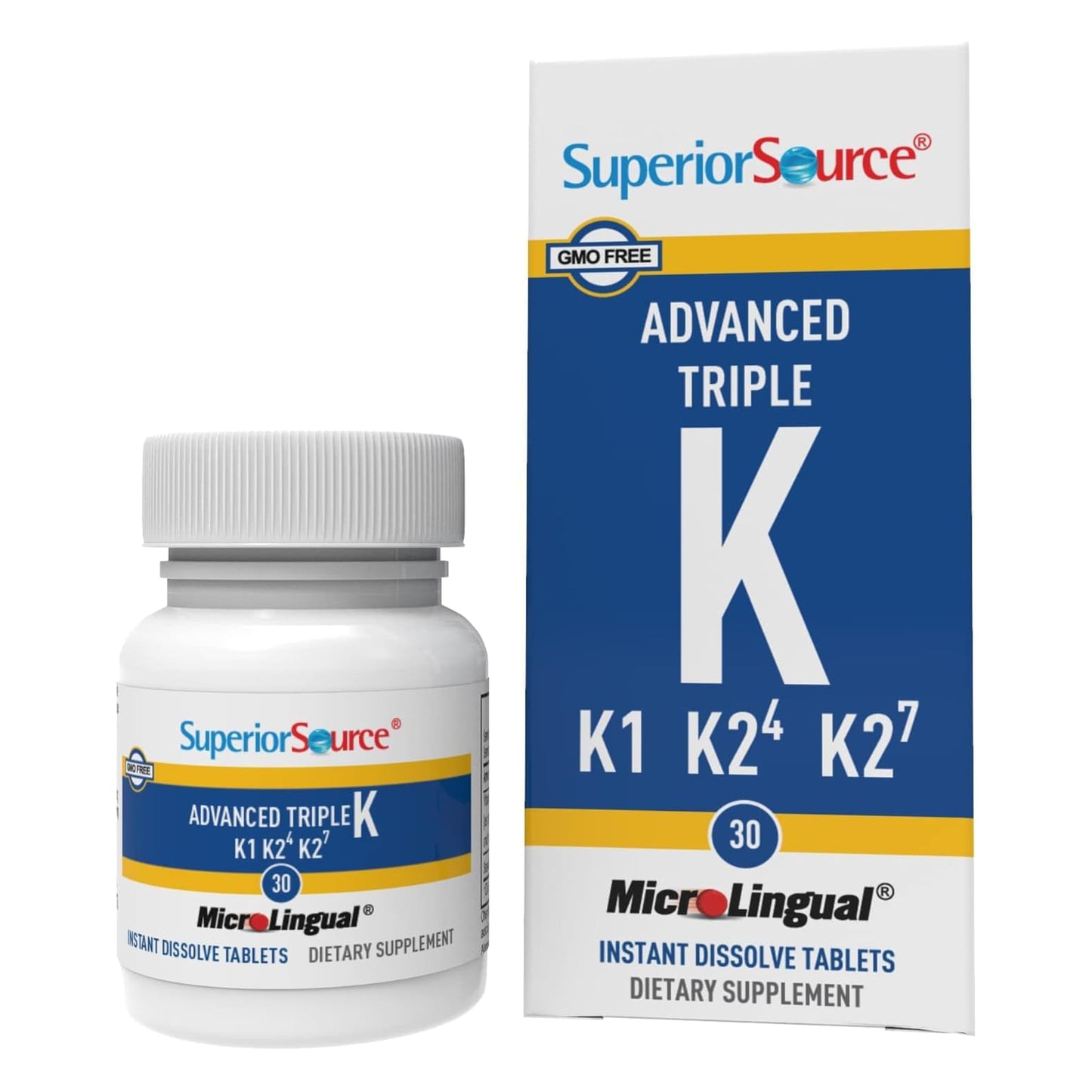 Superior Source Advanced Triple K - Bone Health & Strength Support Supplement - Immunity Support Formula with Vitamins K1 & K2, Vitamin Aids Calcium Absorption, 30 Tablets