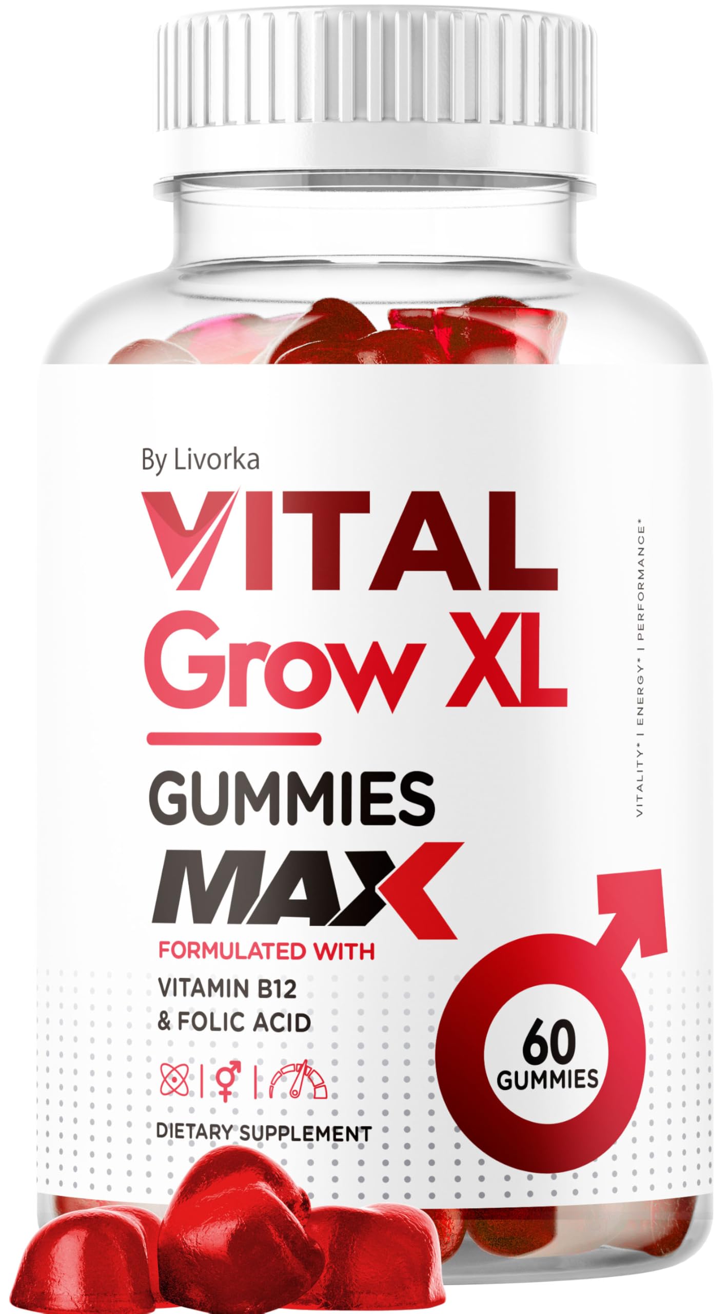 LIVORKA Vital Grow XL Male Gummies 60 Count
