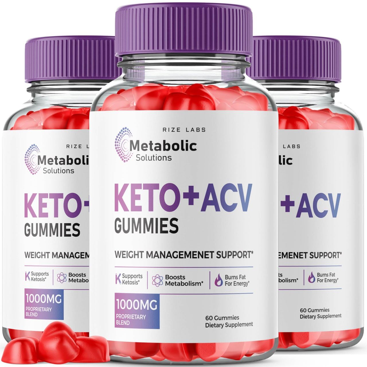 Rize Labs Metabolic Solutions Keto+ACV Gummies, 180 Gummies
