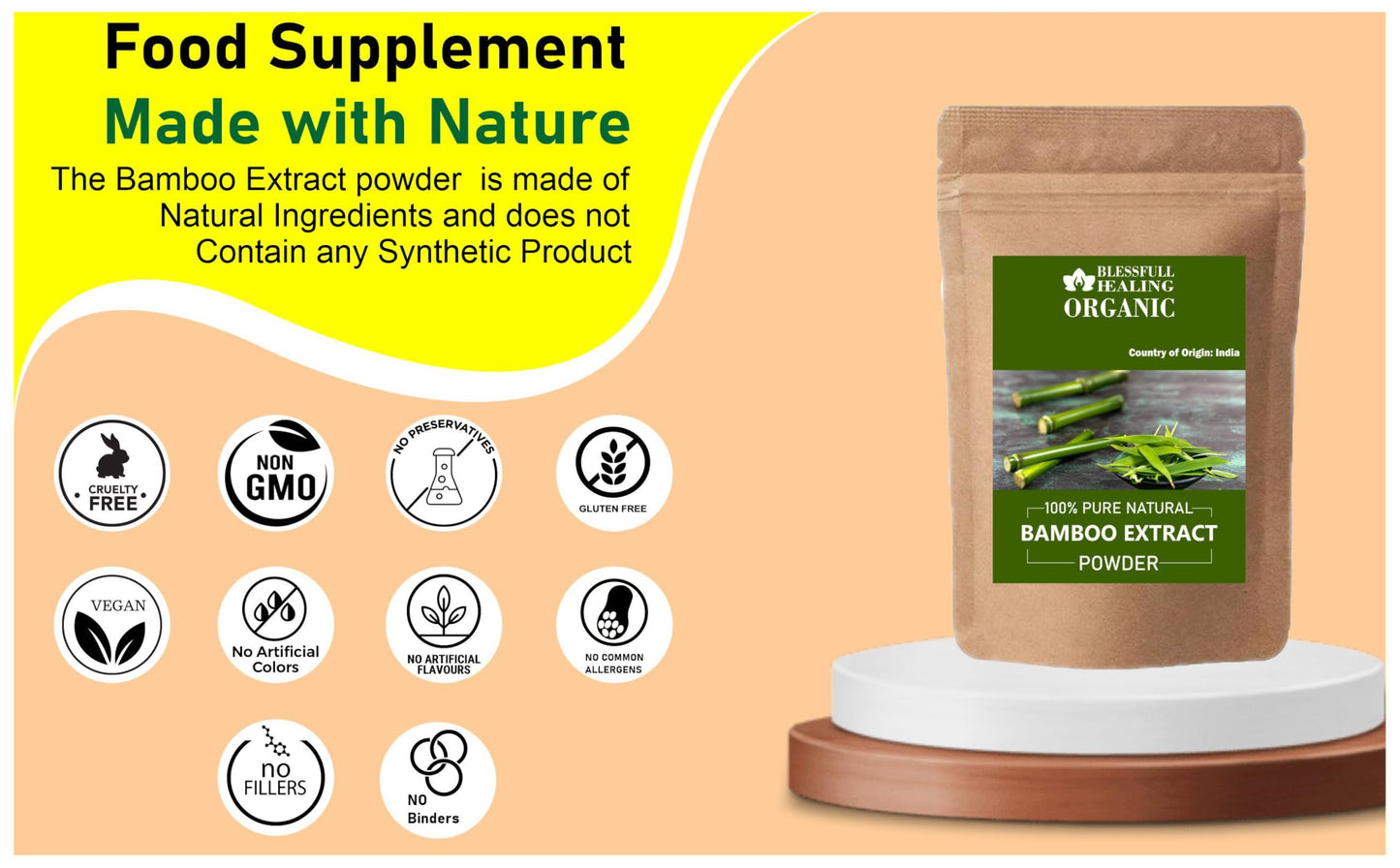 Blessfull Healing Organic Bamboo Extract Powder 10.58 oz