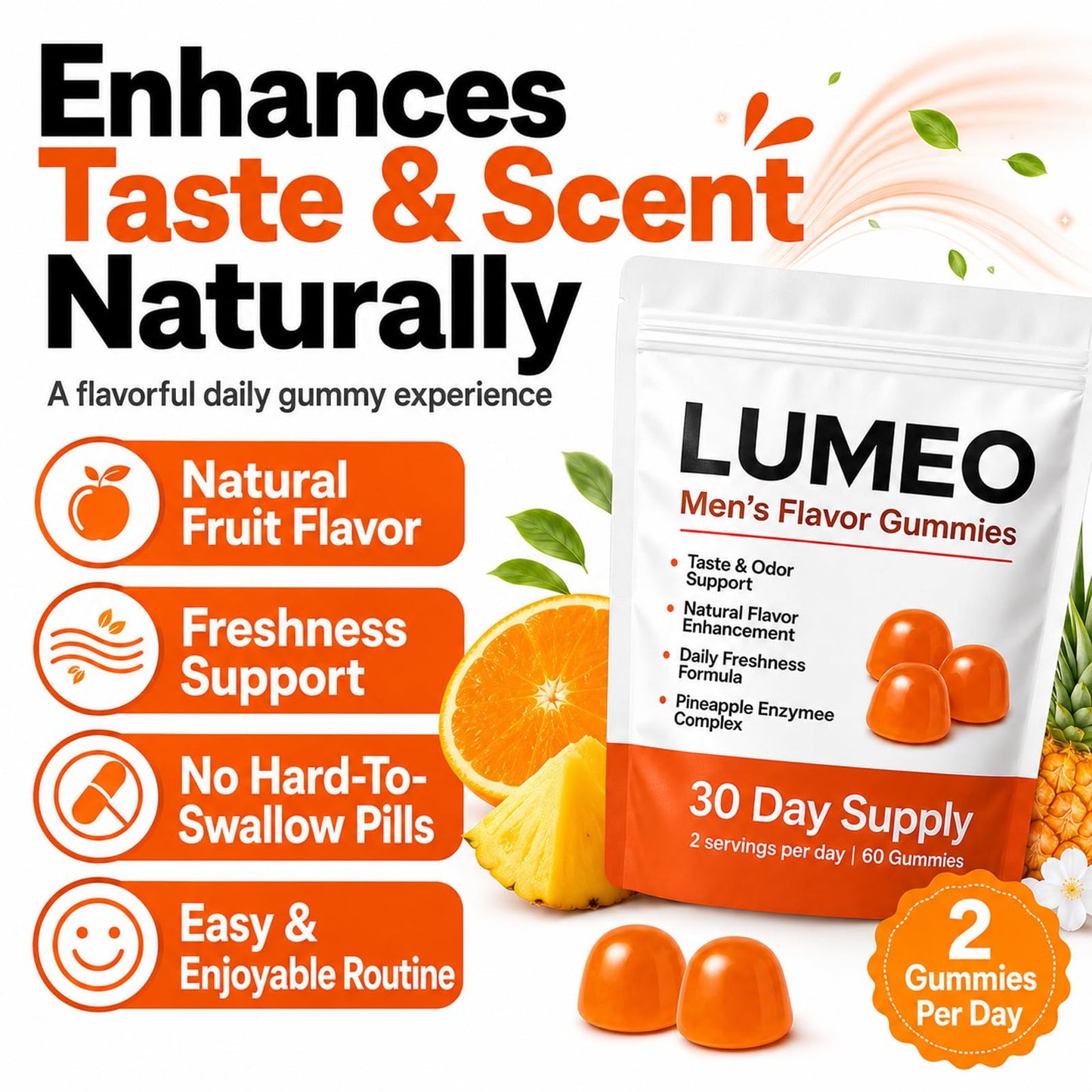 KWEZTY Lumeo Men's Flavor Gummies, 60 Gummies