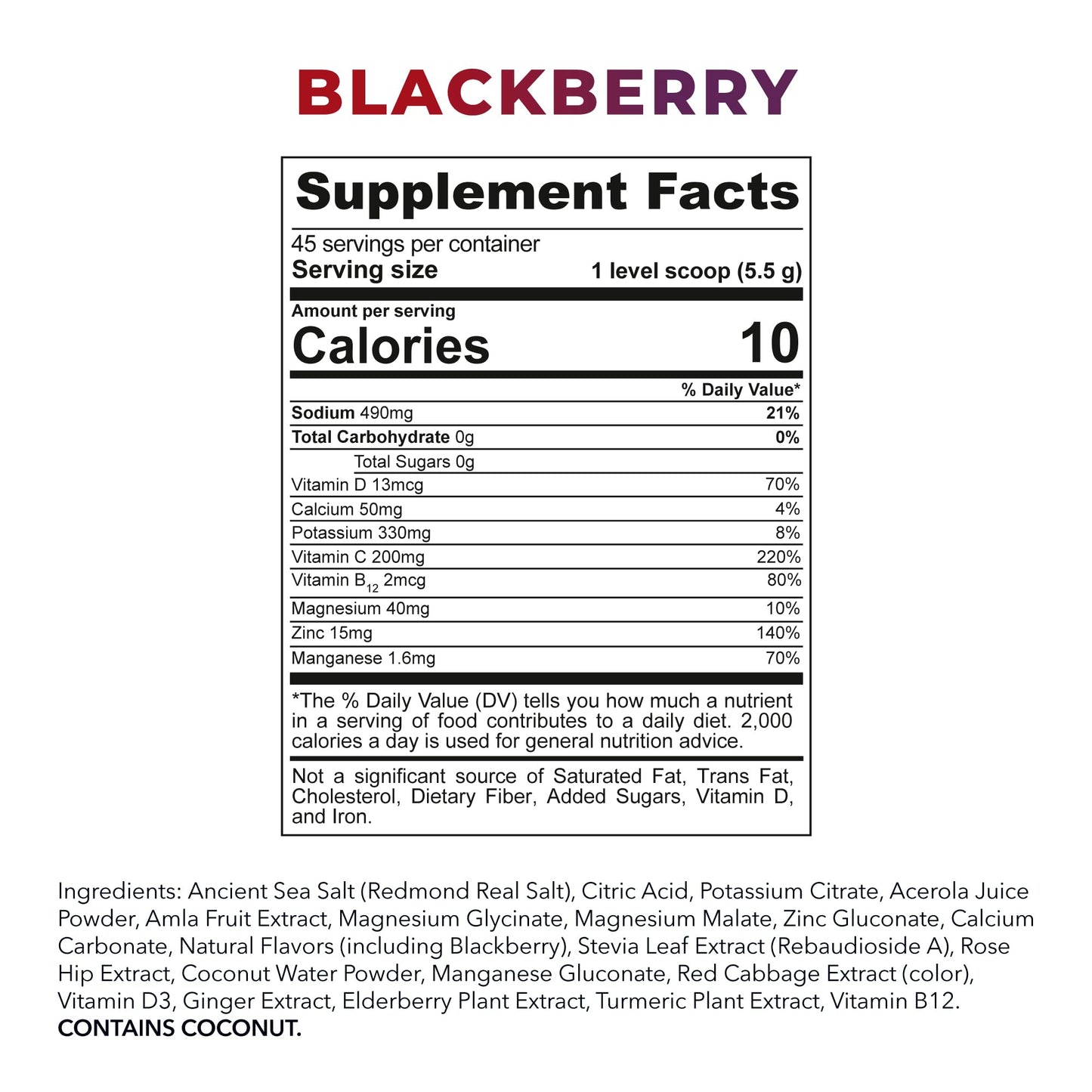REDMOND Re-Lyte Immunity Multivitamin Supplement Mix Powder 7.6 Ounce