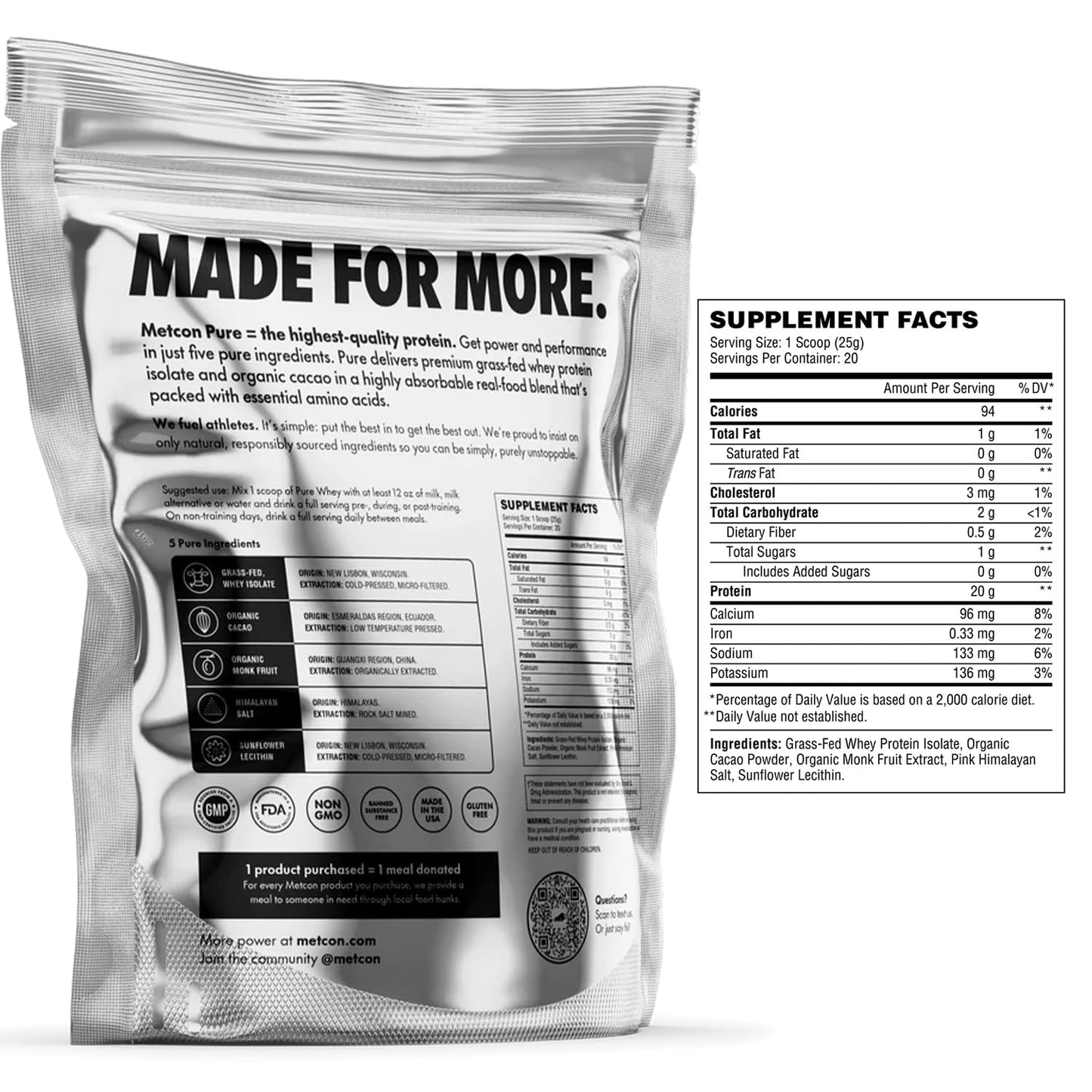 MetCon Whey Protein Isolate Powder 16.2 oz