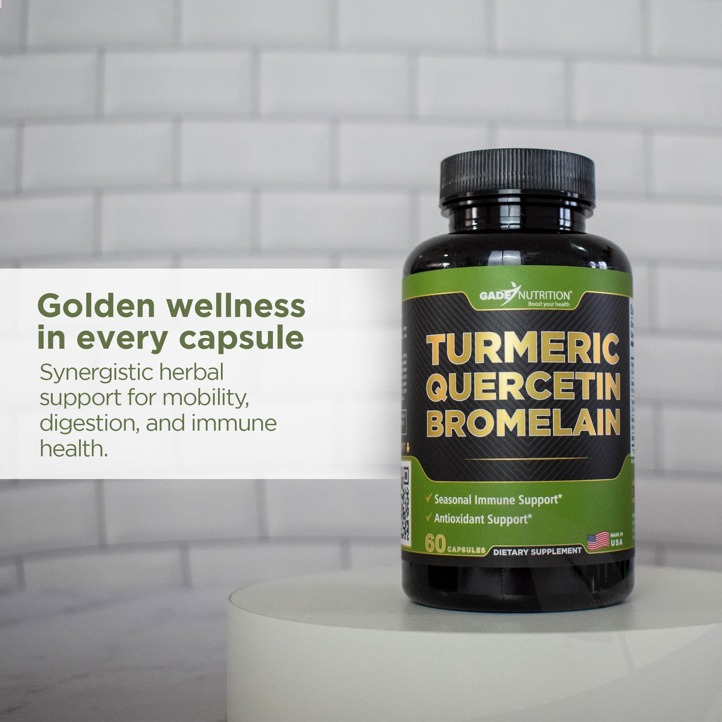 GADE NUTRITION BOOST YOUR HEALTH Turmeric Quercetin with Bromelain 60 Capsules