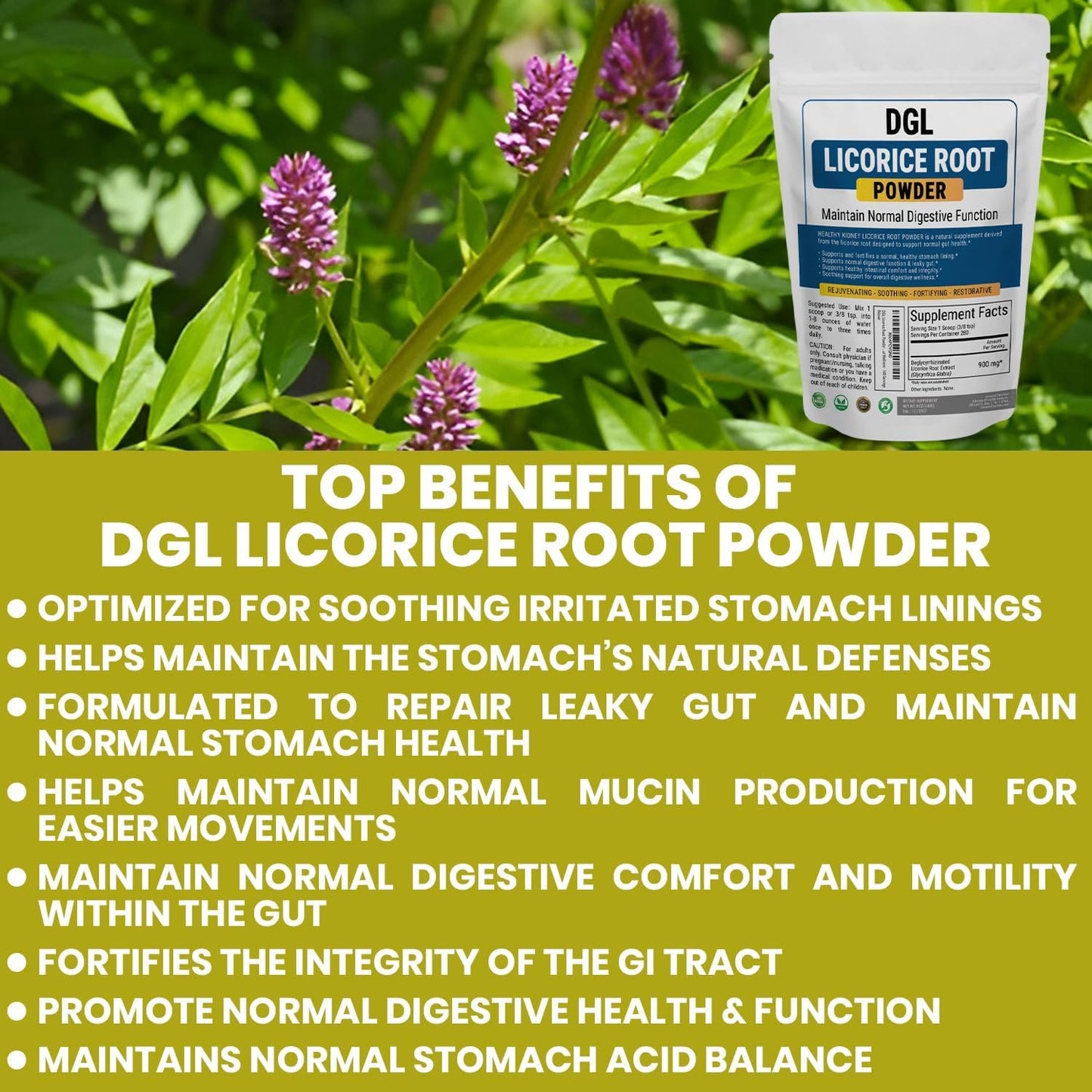 Kidney Restore DGL Licorice Root Powder Supplement, 4 Ounce