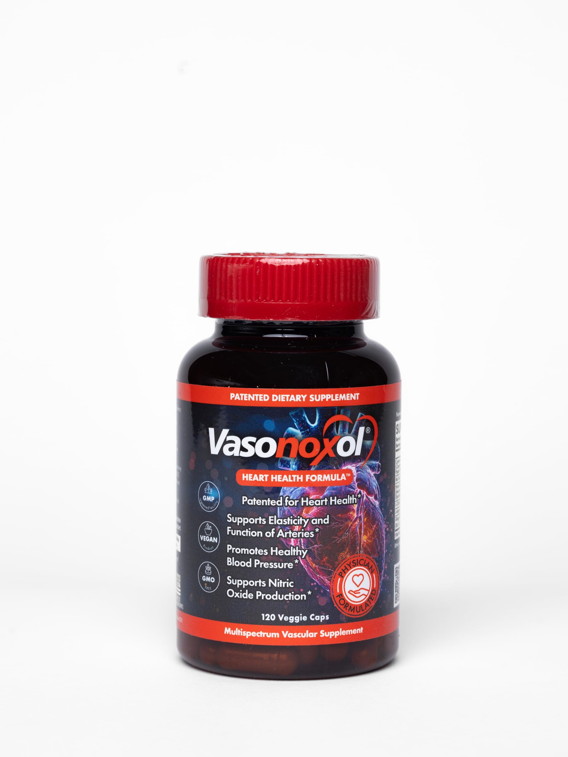 Panoxol Vasonoxol U.S. Patented Nitric Oxide Supplement for Blood Pressure Support Capsules, 120 Count