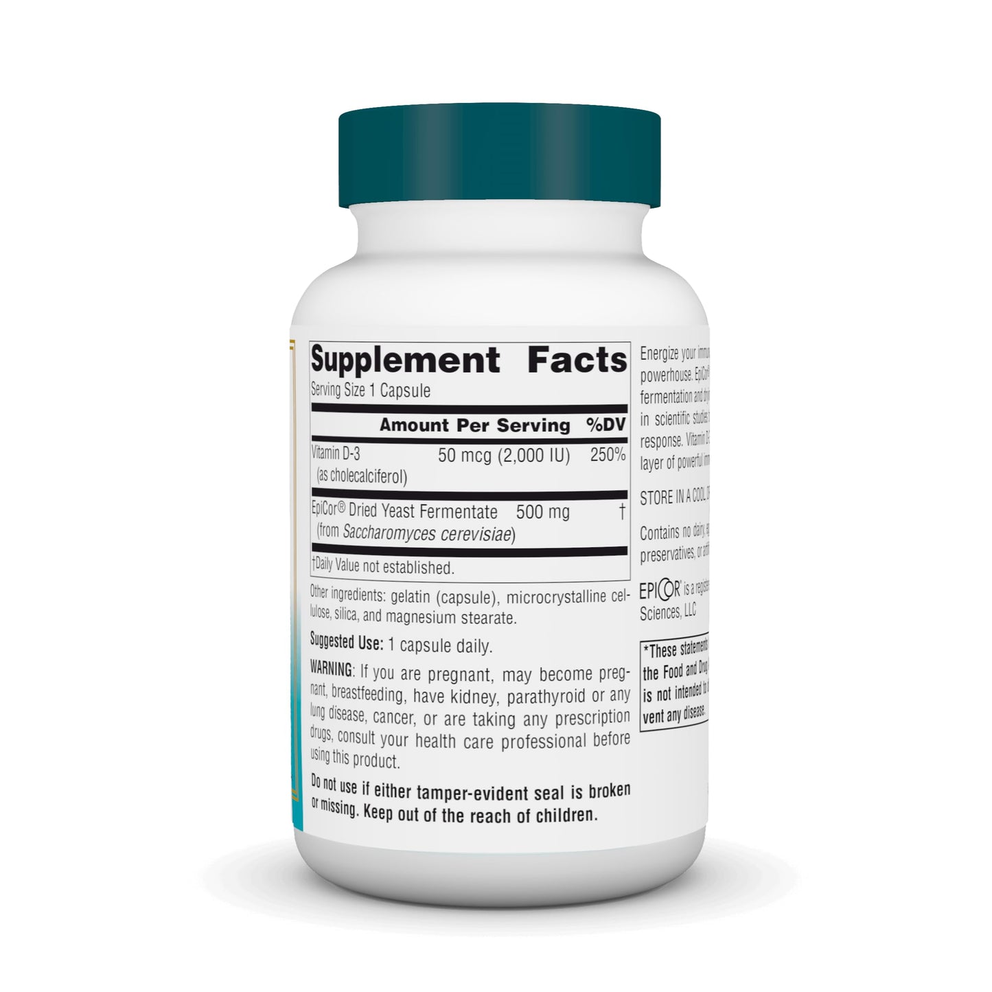 Source Naturals EpiCor with Vitamin D-3 Capsules, 60 Capsules