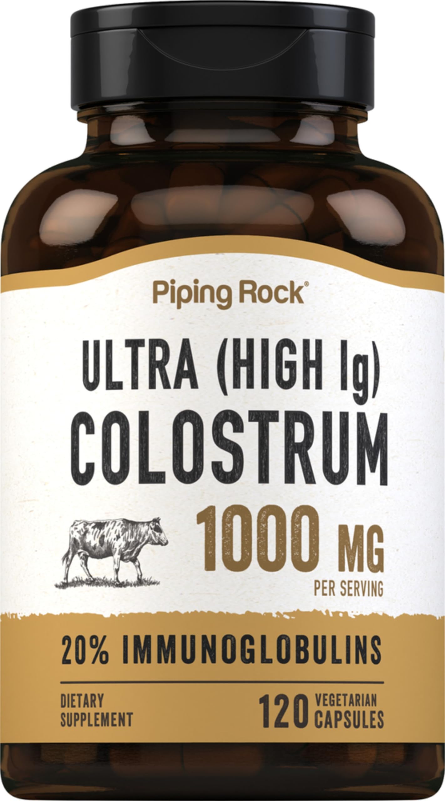 Piping Rock Colostrum Capsules 1000mg, 120 Capsules